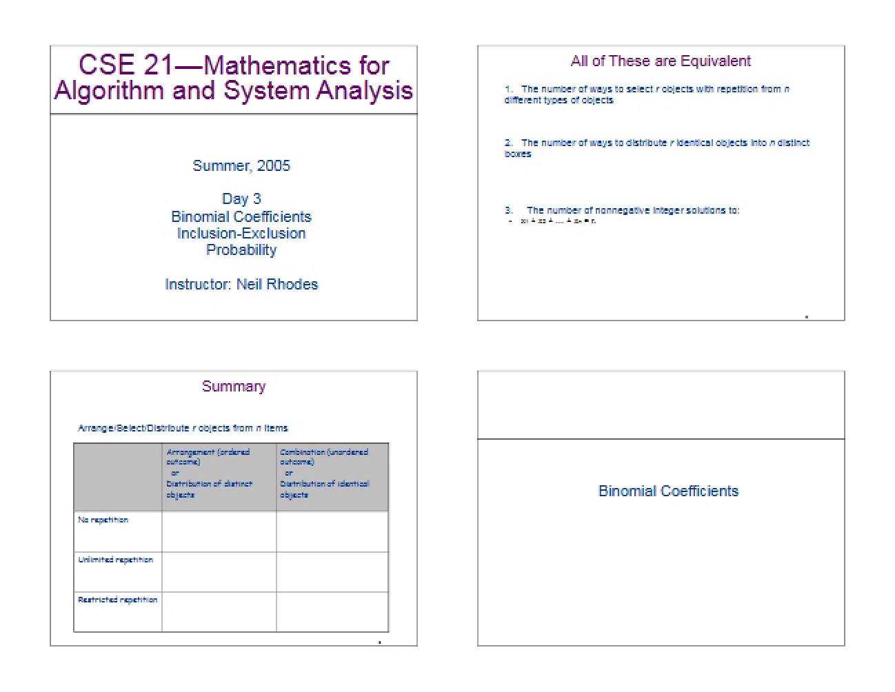 Coefficients: Binomial Expansion