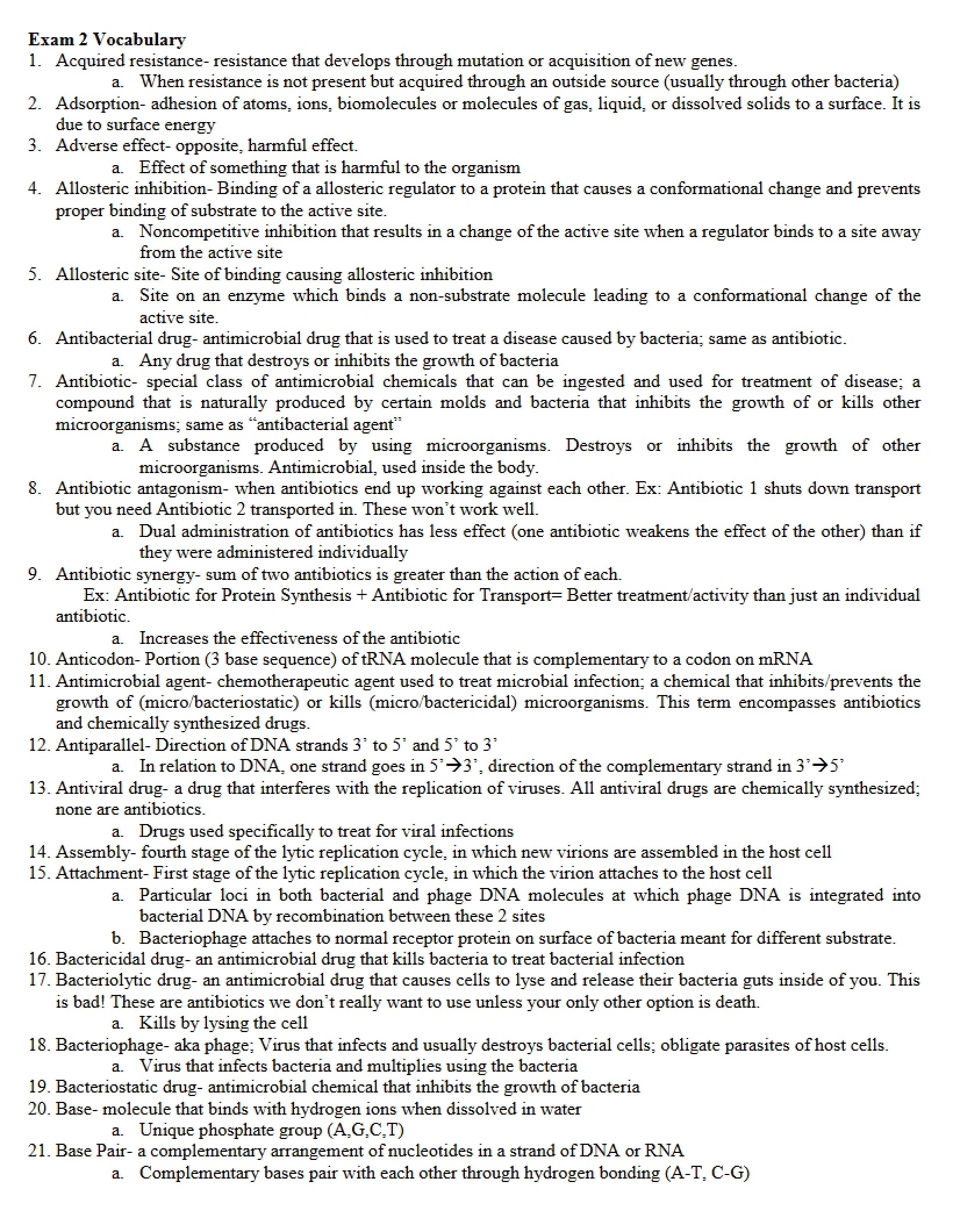 Microbiology Glossary for Test Two