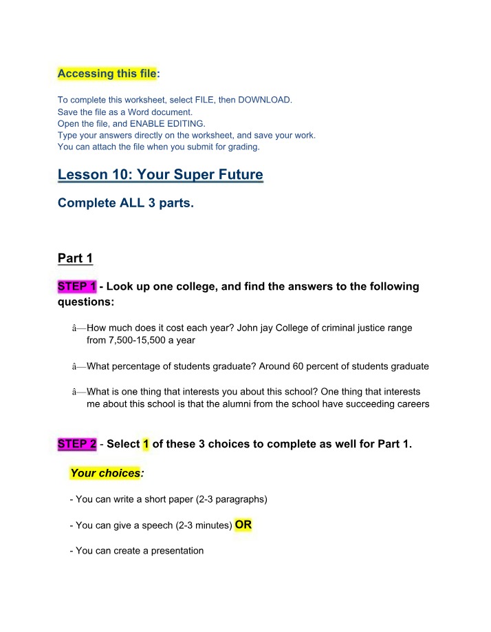 Your Super Future - College Selection and Prep