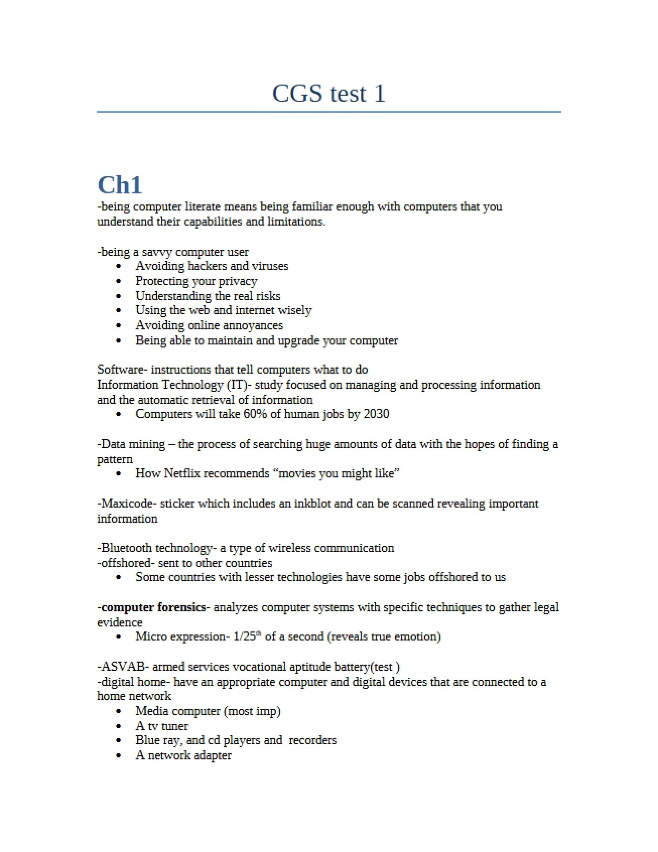 Chapter One Overview