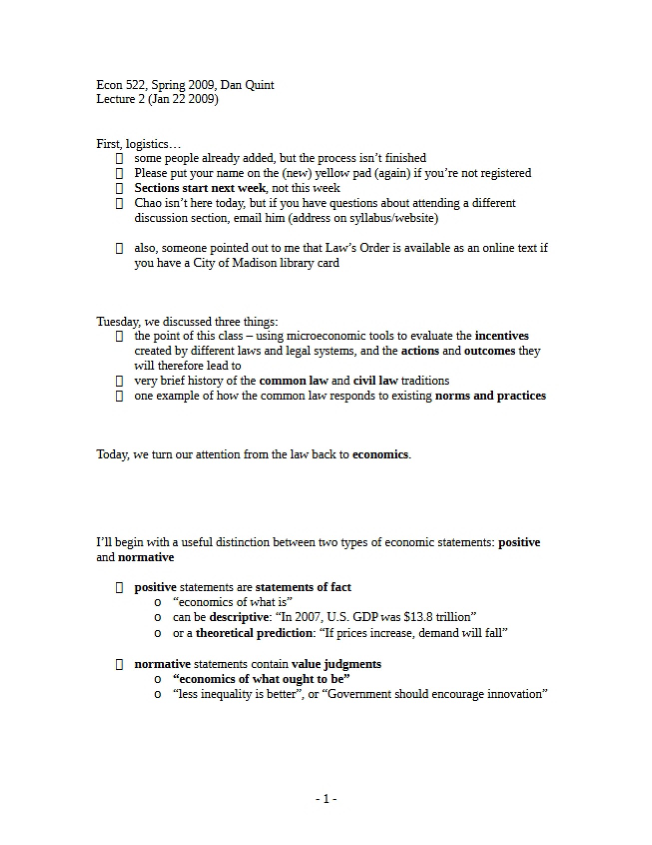 University Lecture Notes