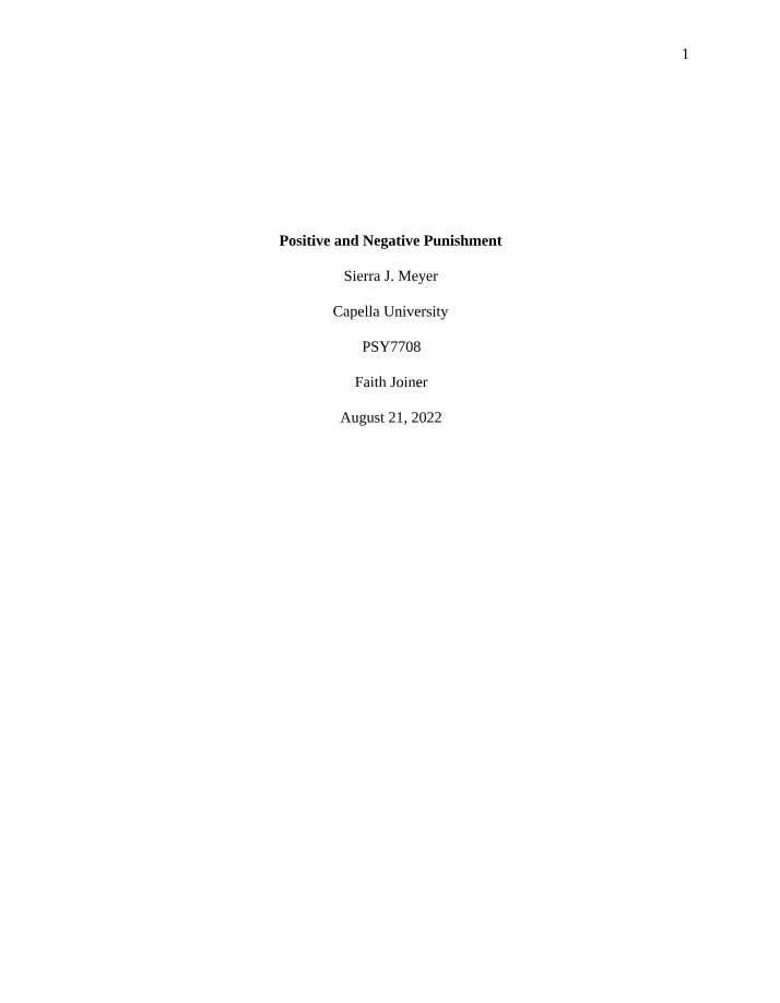 Punishment - Positive and Negative