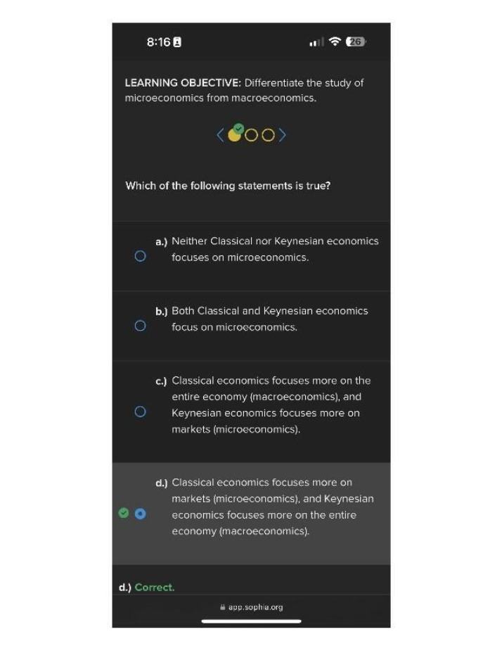Classical Economics Quiz - Microeconomics vs Macroeconomics