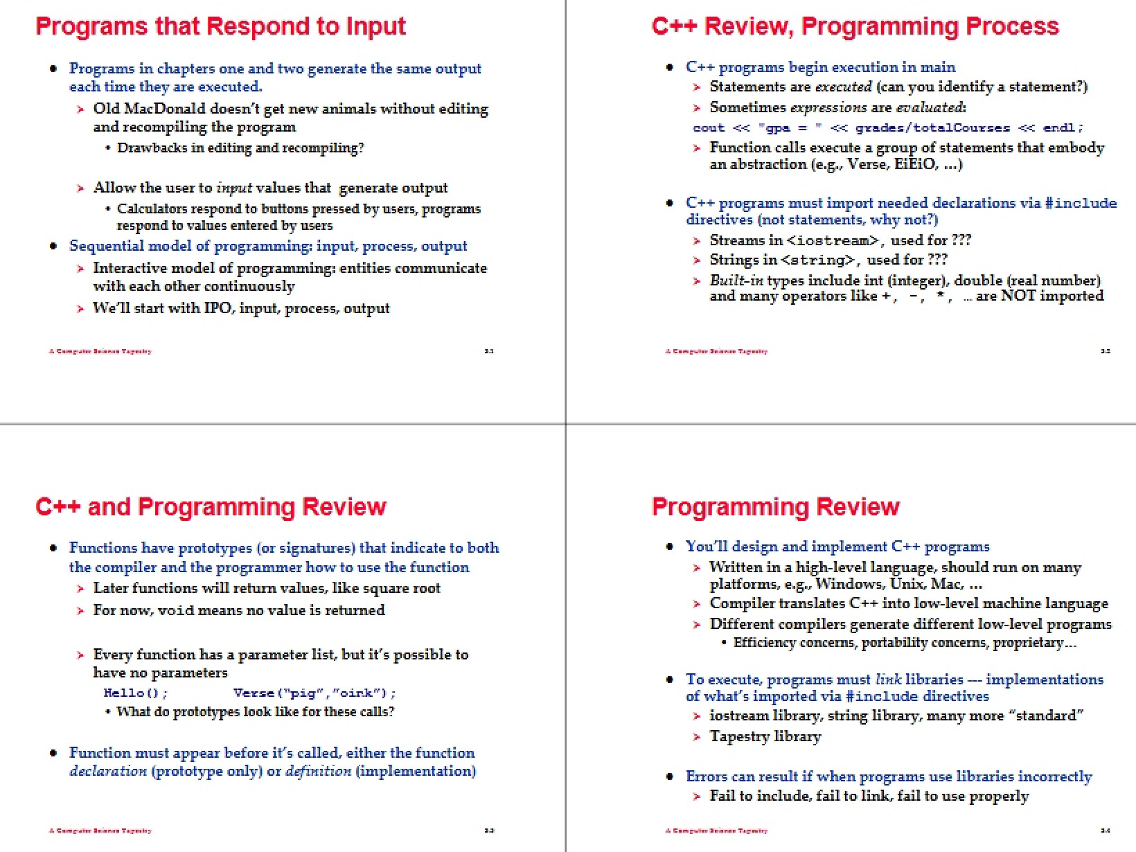 Input-Responsive Programming