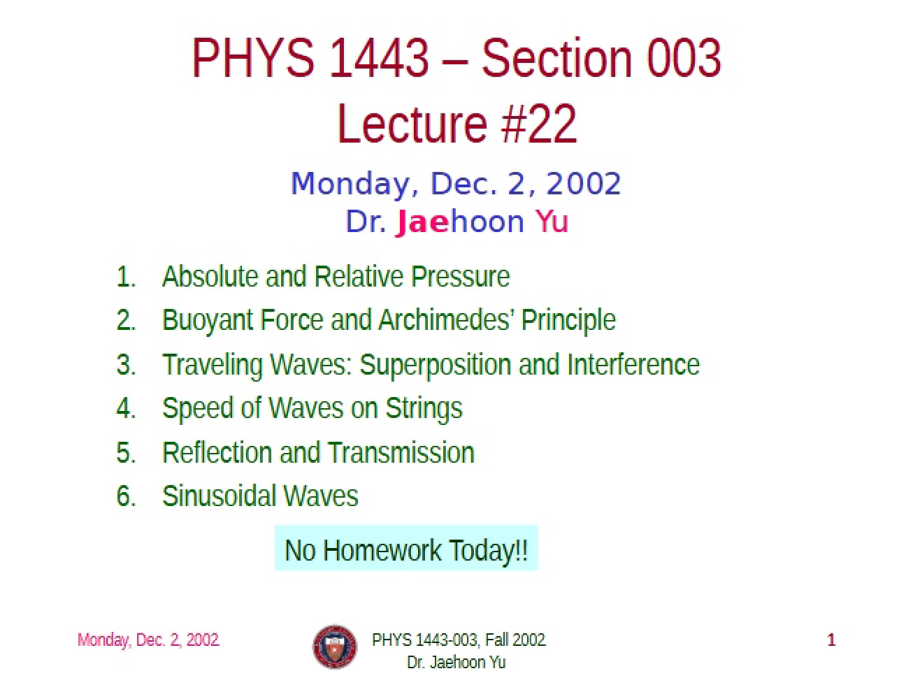 Notes from Lecture - 23 Pages