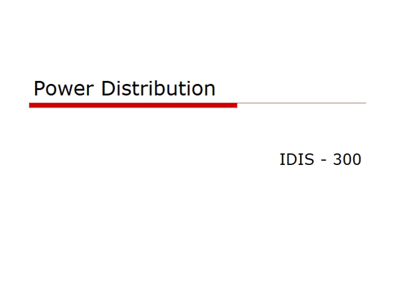Twelfth Unit An Overview of Power Distribution