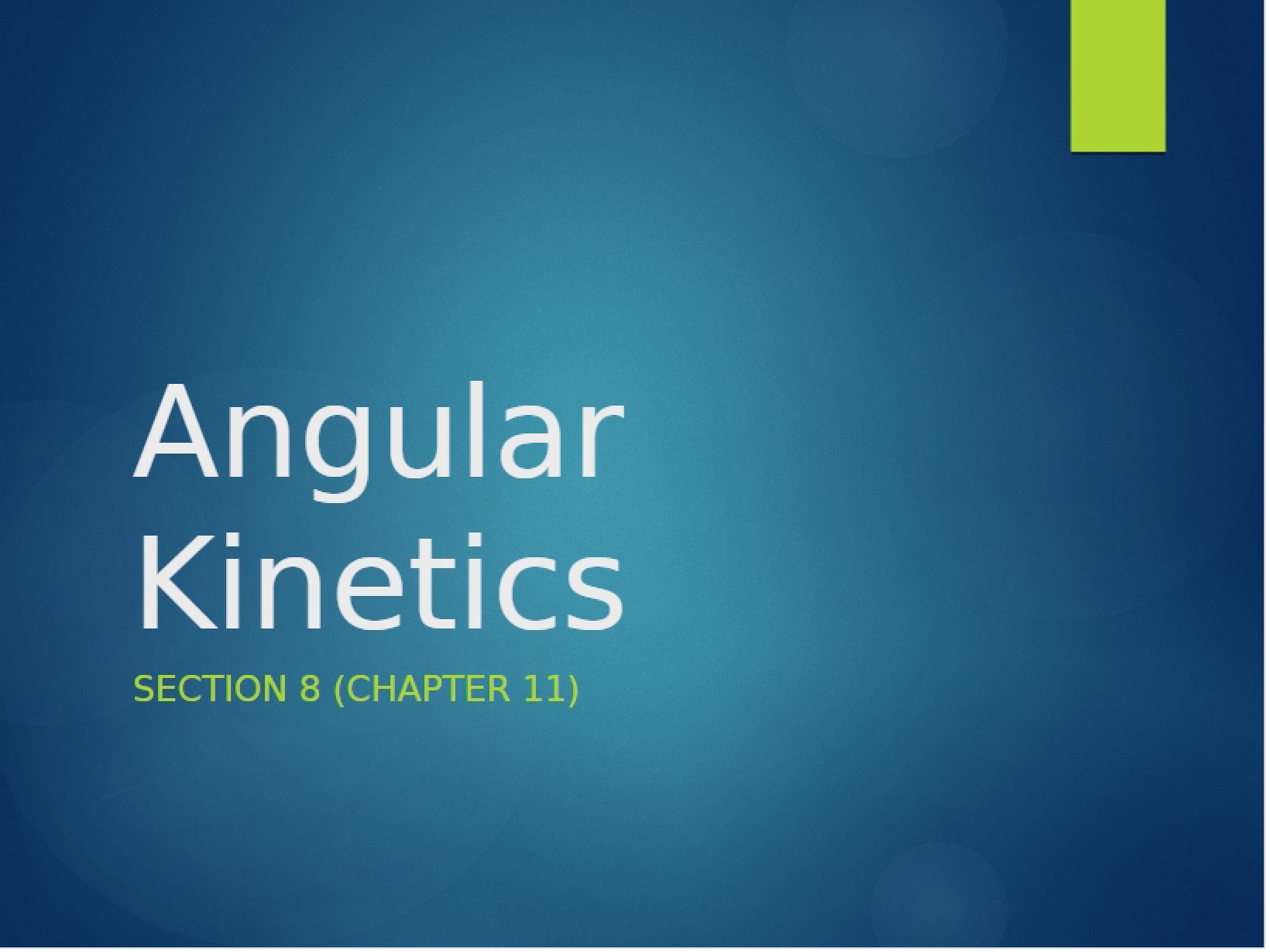 Kinetics Angular
