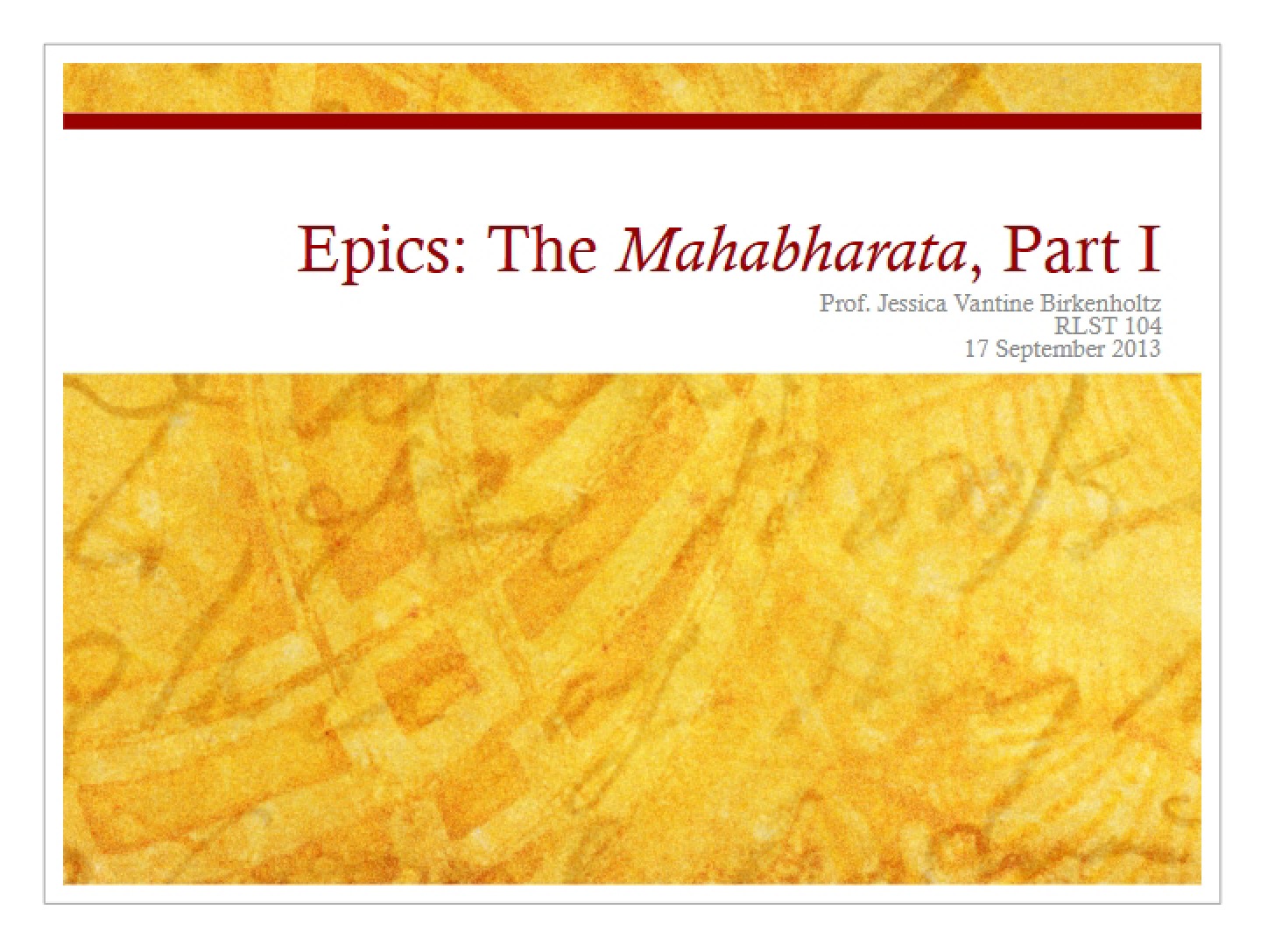 Mahabharata Part One (Day 7)