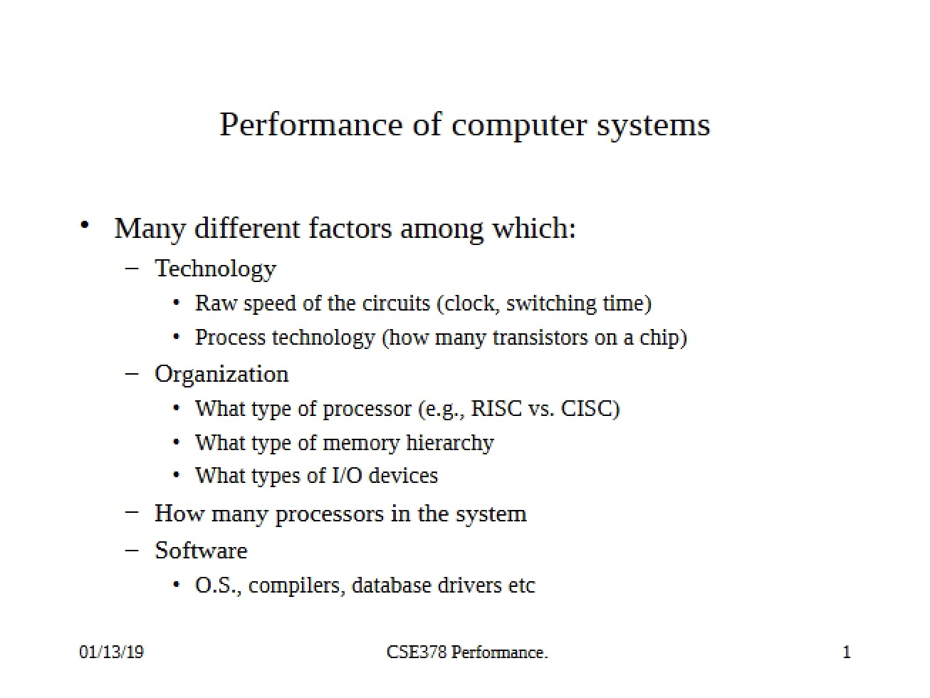 Computer System Performance