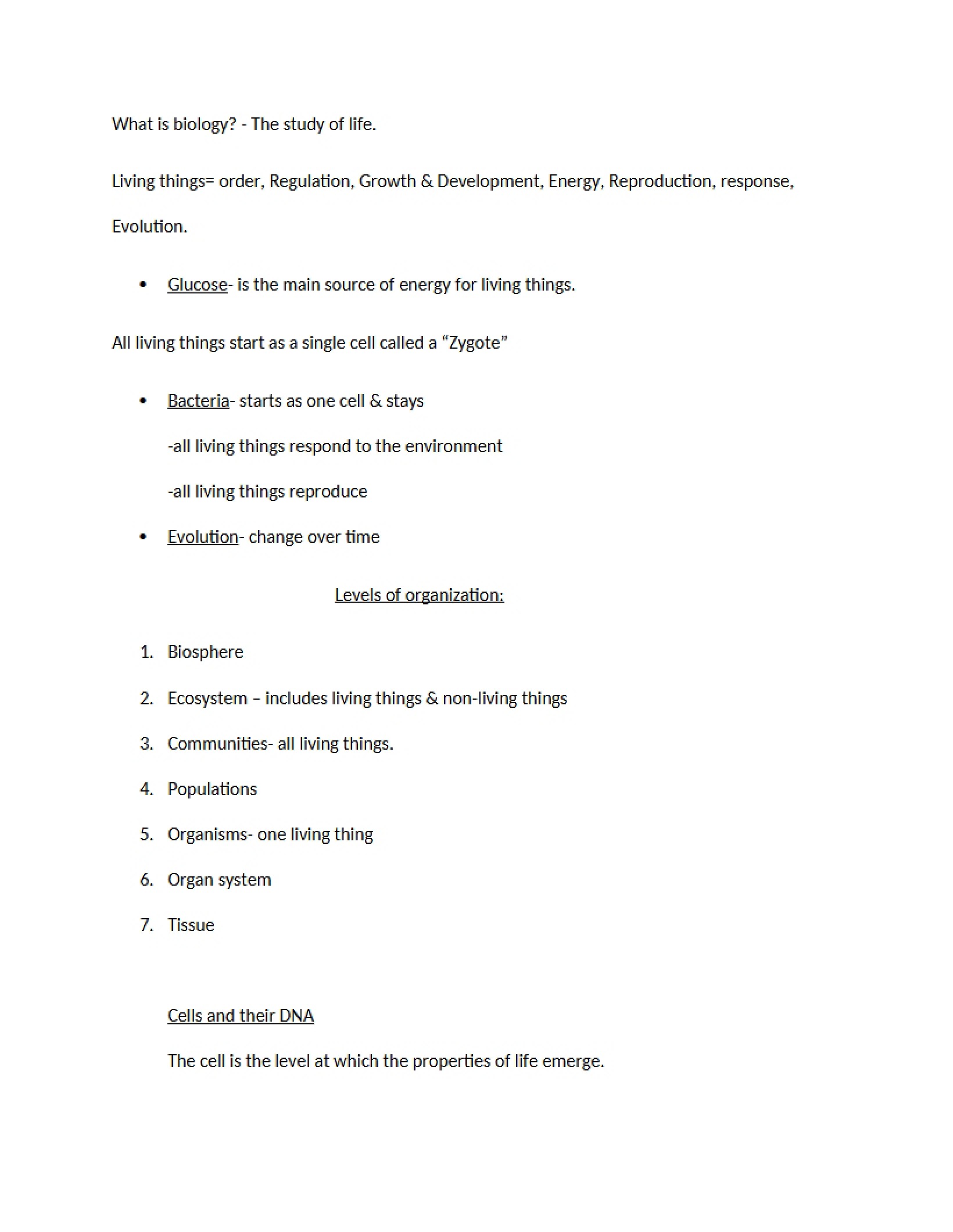 Study of Life Concepts