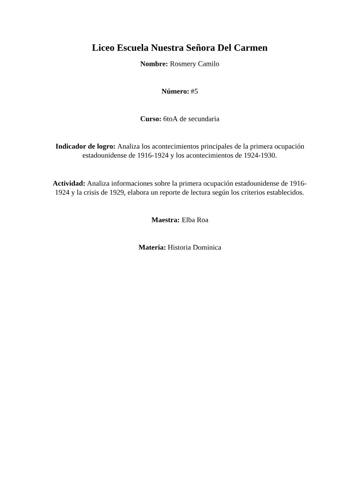The United States Occupation of the Dominican Republic