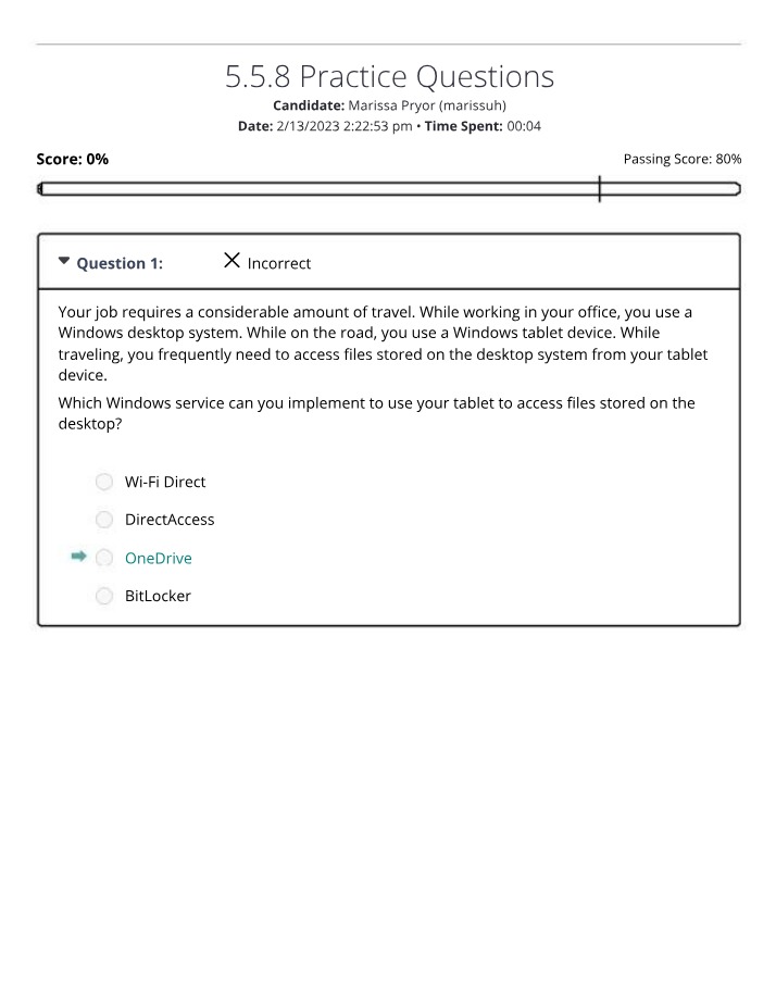 Practice Questions - Accessing Files on Windows Tablet