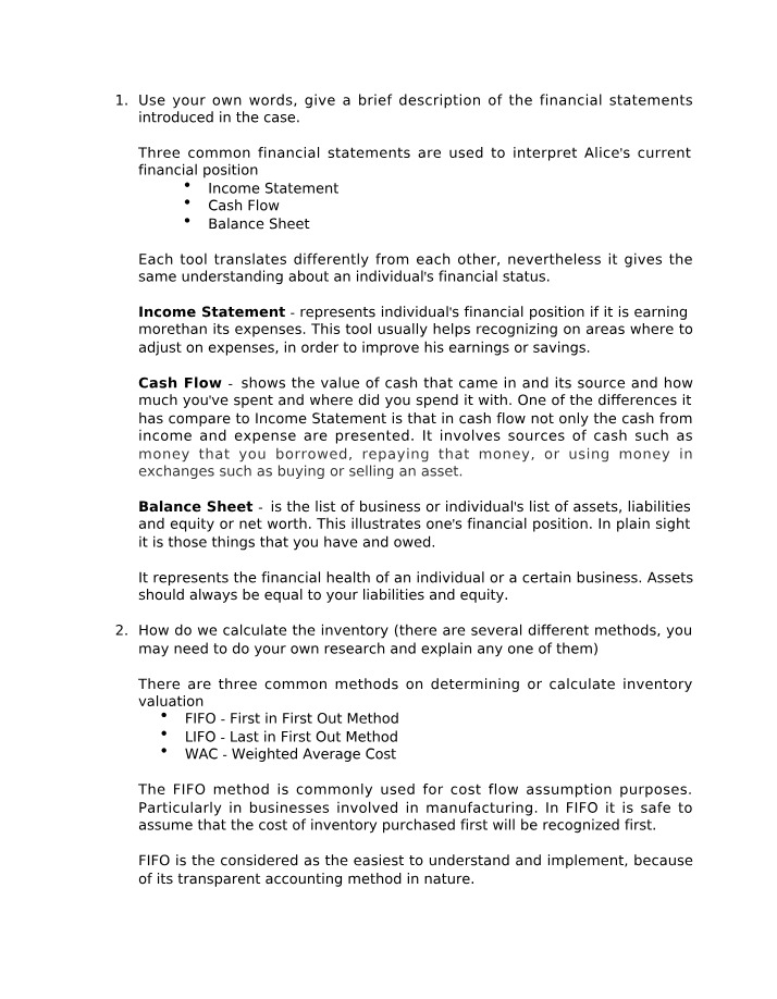 Explanations of Accounting Concepts