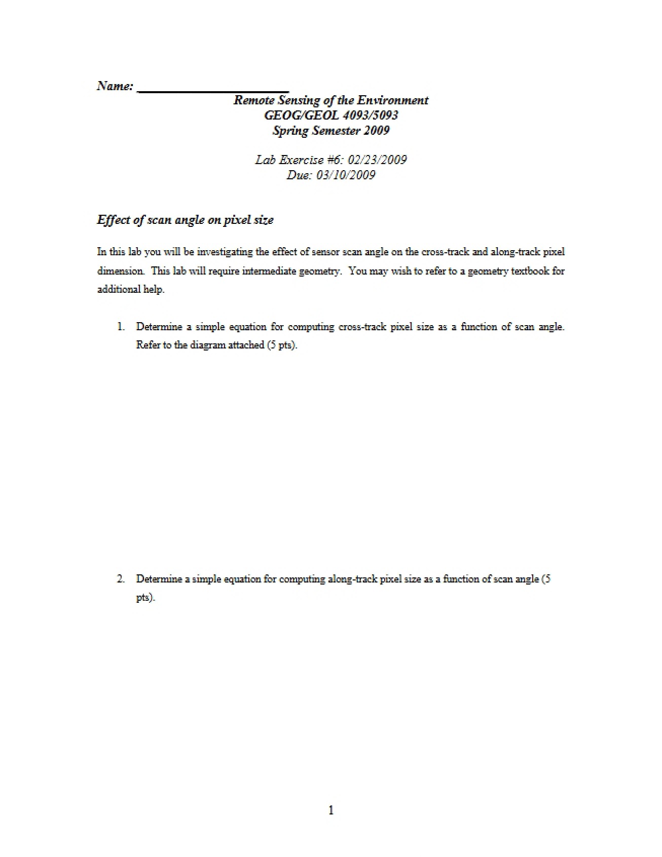Laboratory Exercise Number Six