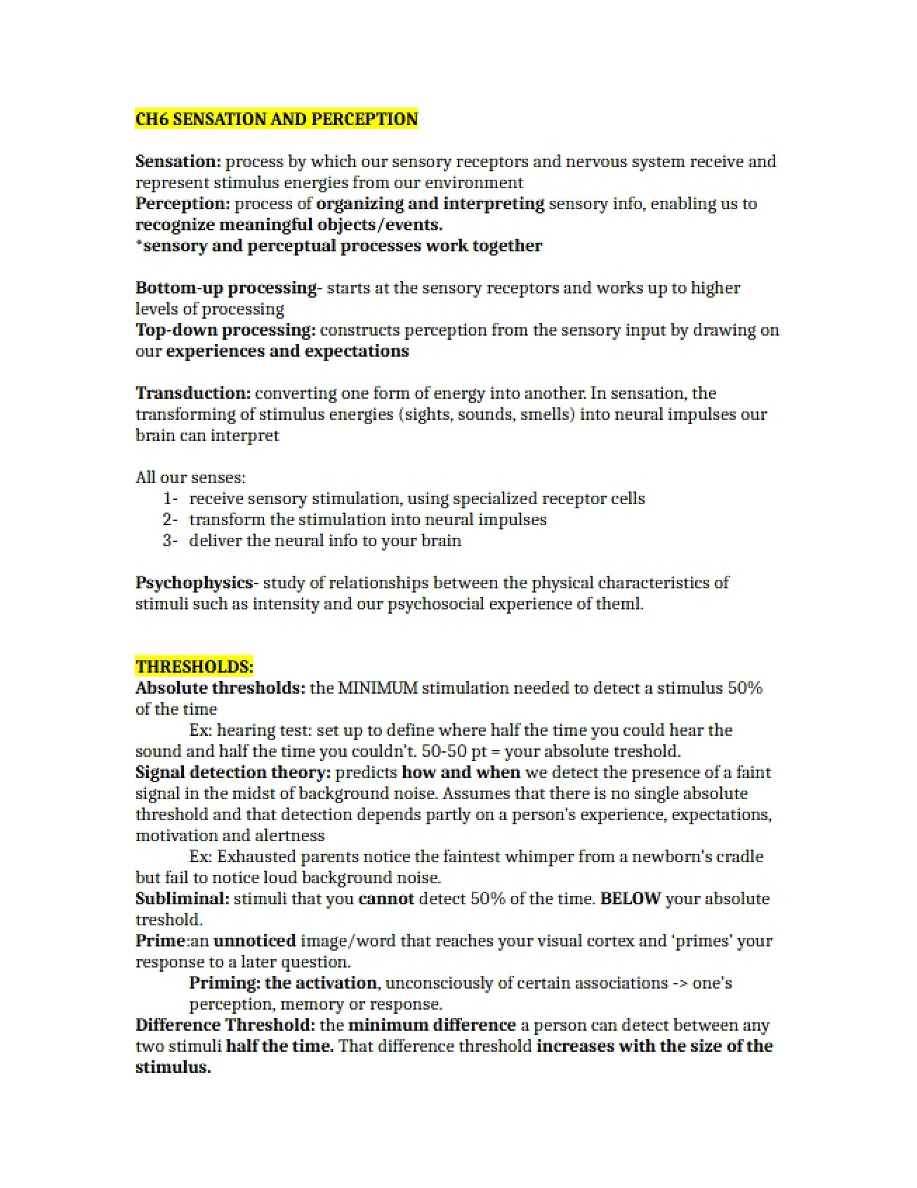 General Psychology Chapter Six Summary
