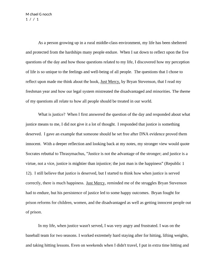 Reflective Essay on Human Being, Ethics, and Justice