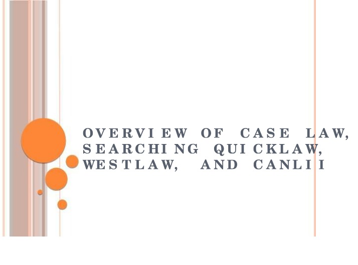 Case Law for Week 9