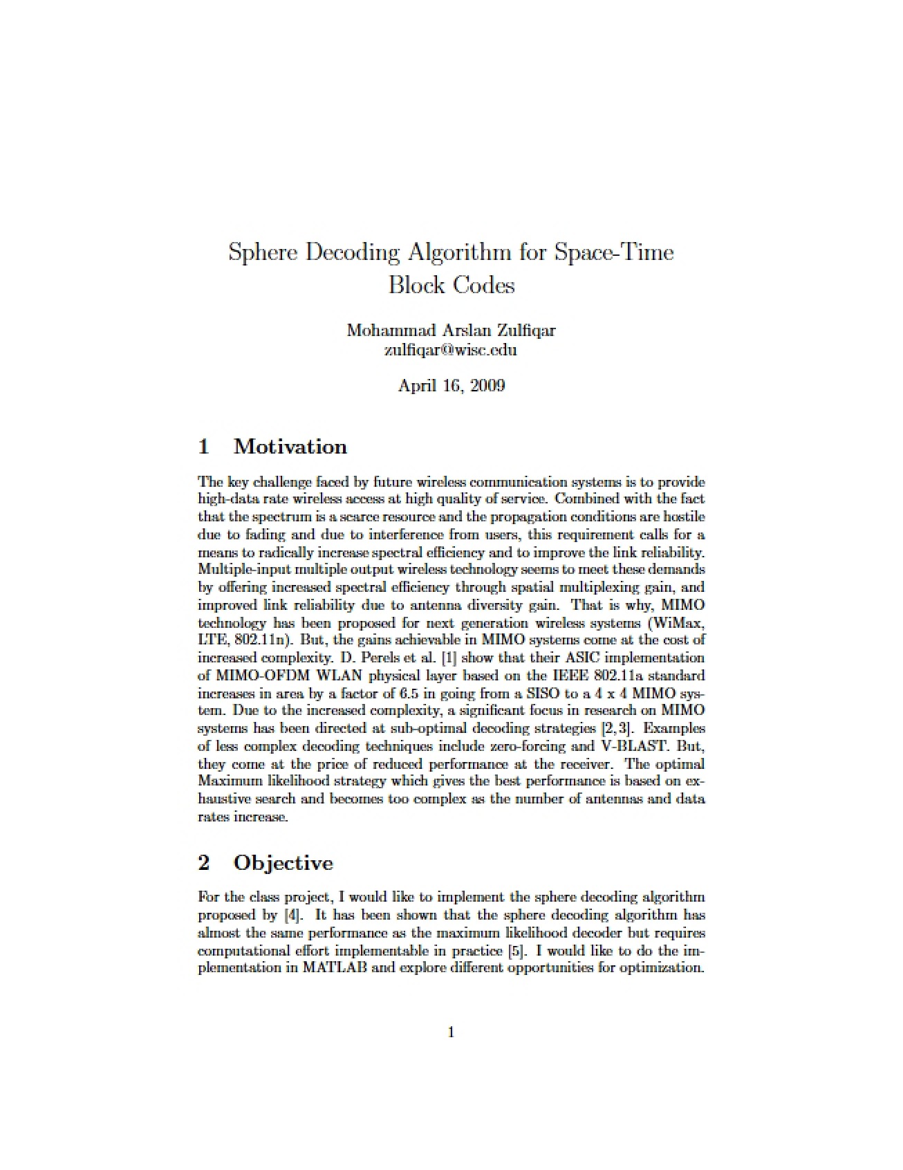 Space-Time Block Codes Sphere Decoding Algorithm