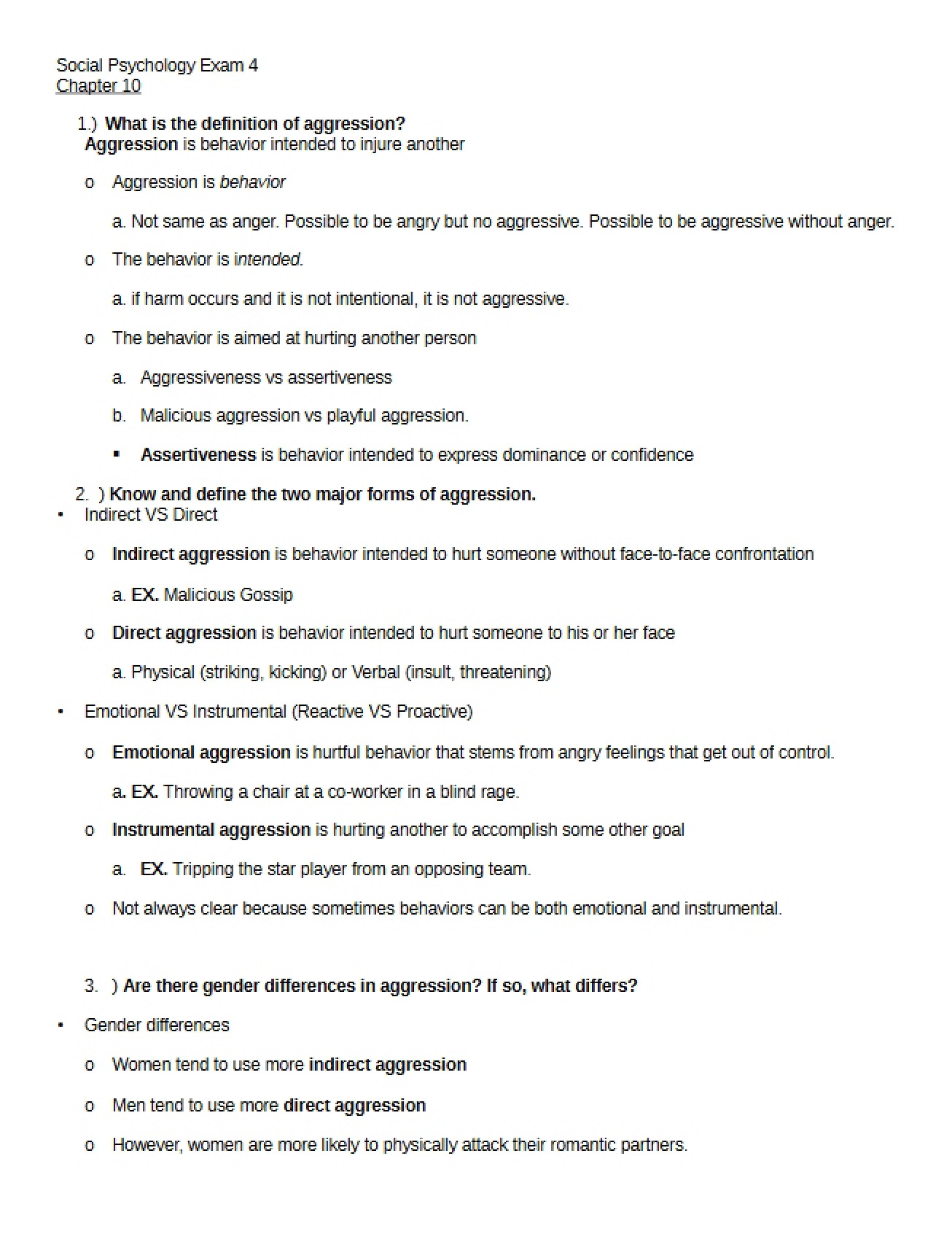 Social Psychology Exam Four