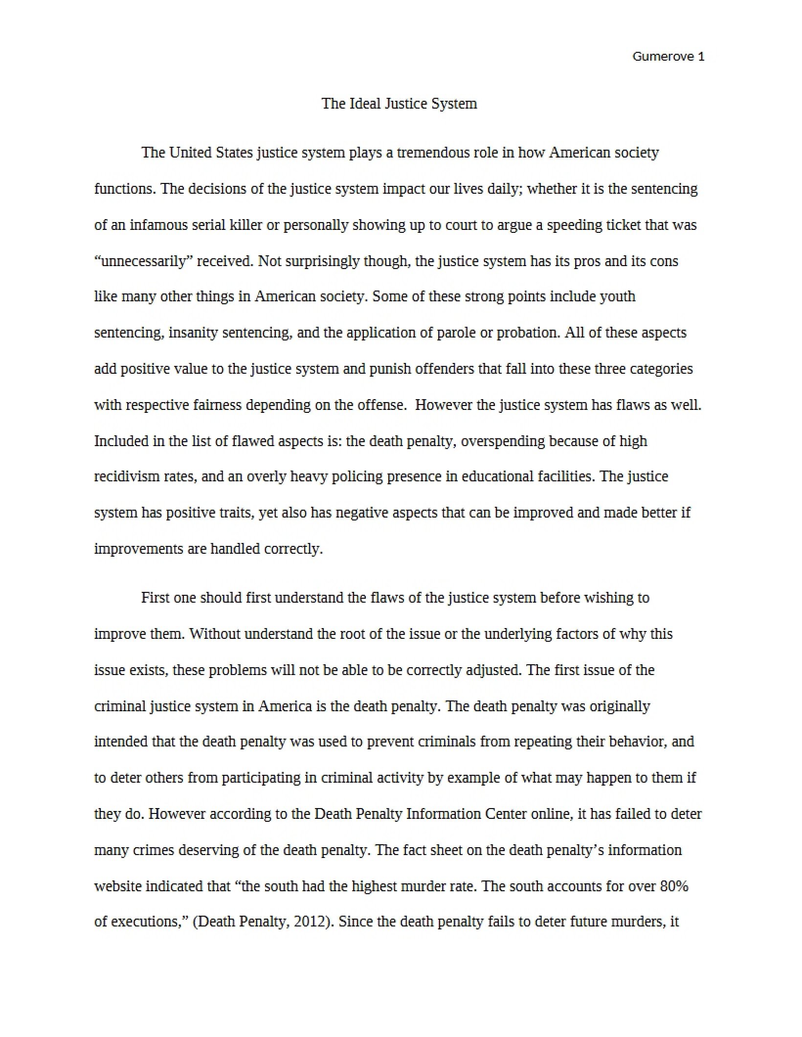 Theoretical Frameworks of an Ideal System of Justice