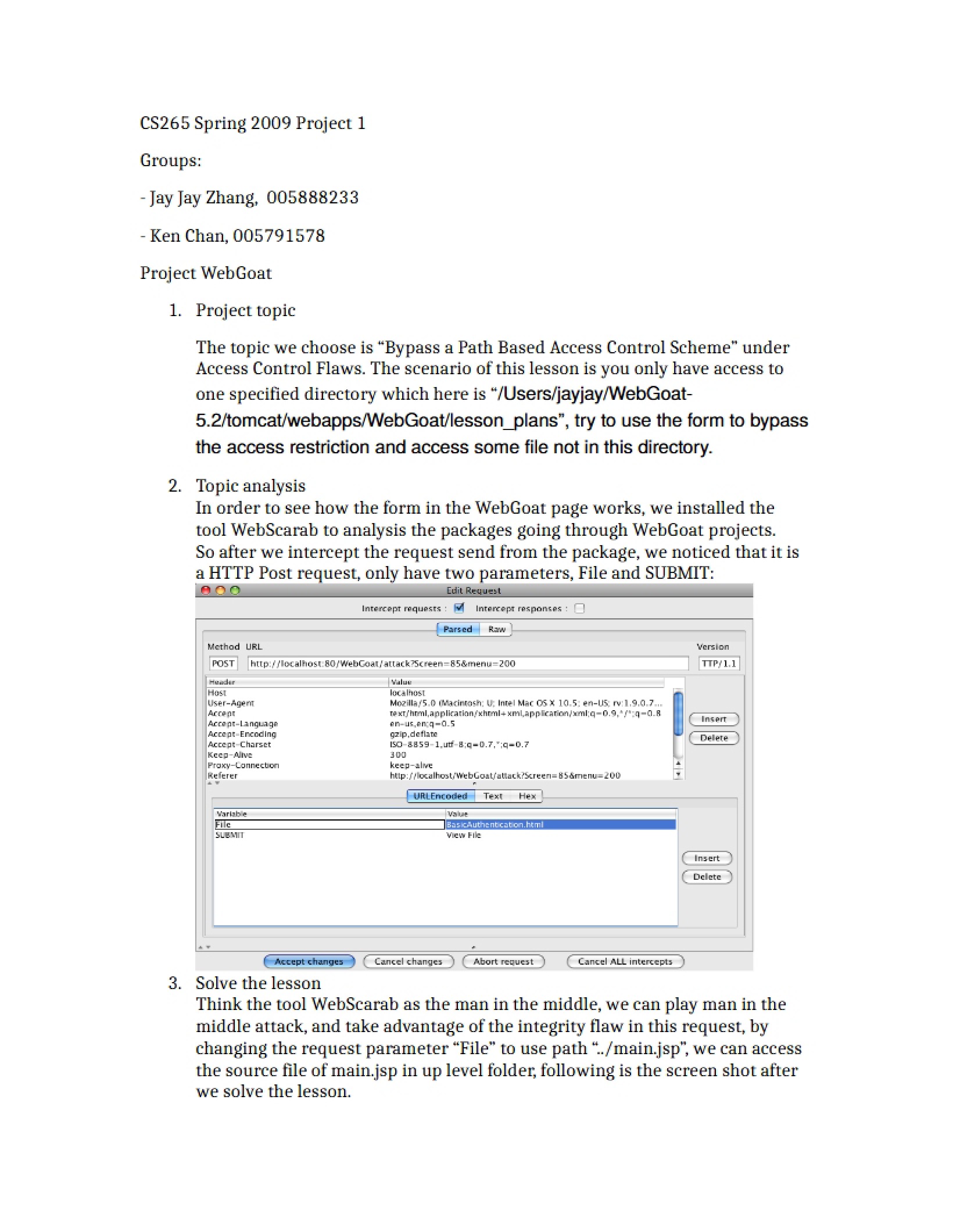 WebGoat Project