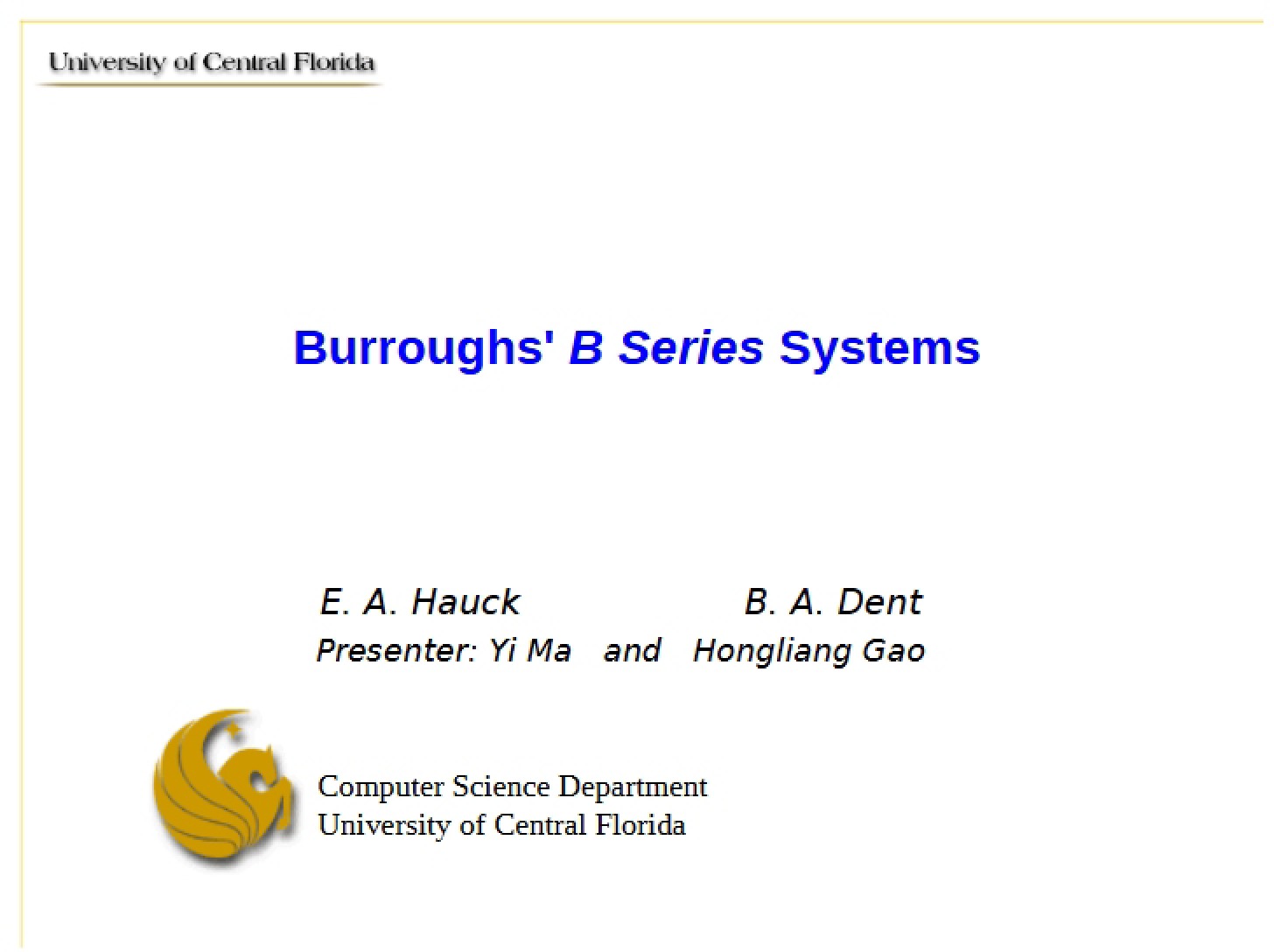 B Series Systems (Burroughs)
