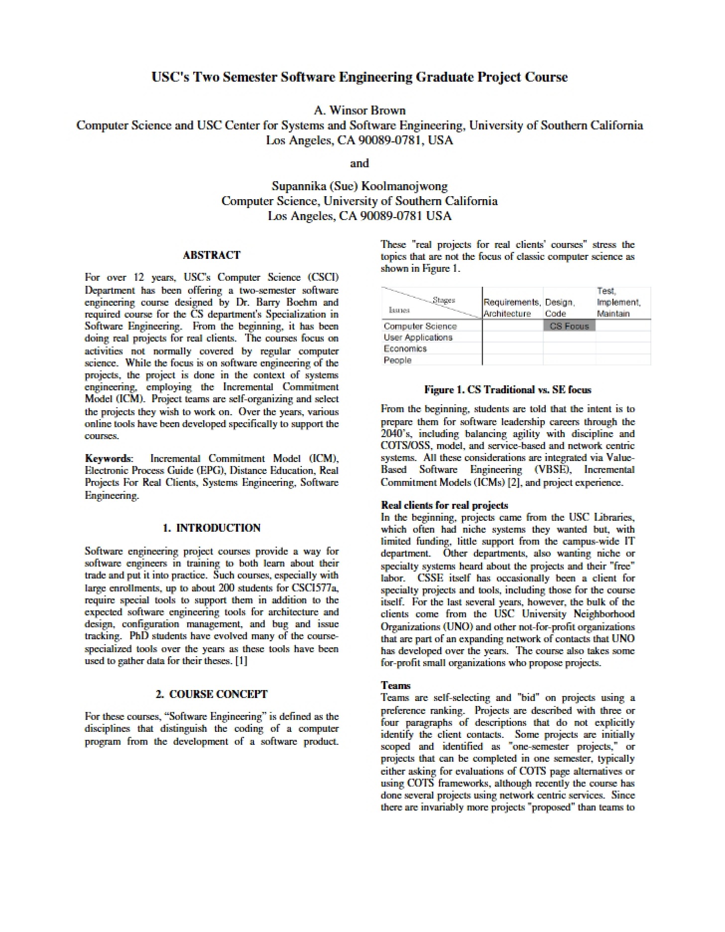 USC CSSE Report 2010-512