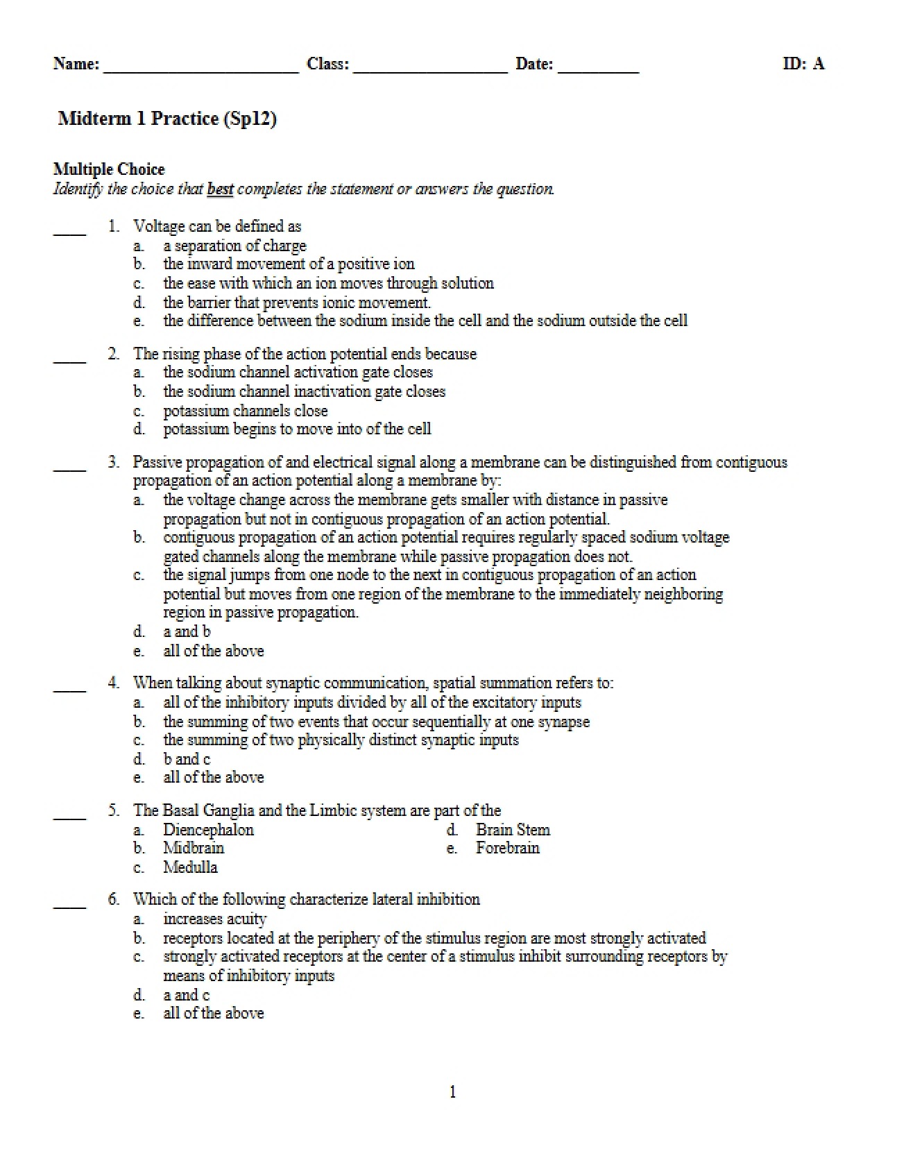 Practice Midterm 1