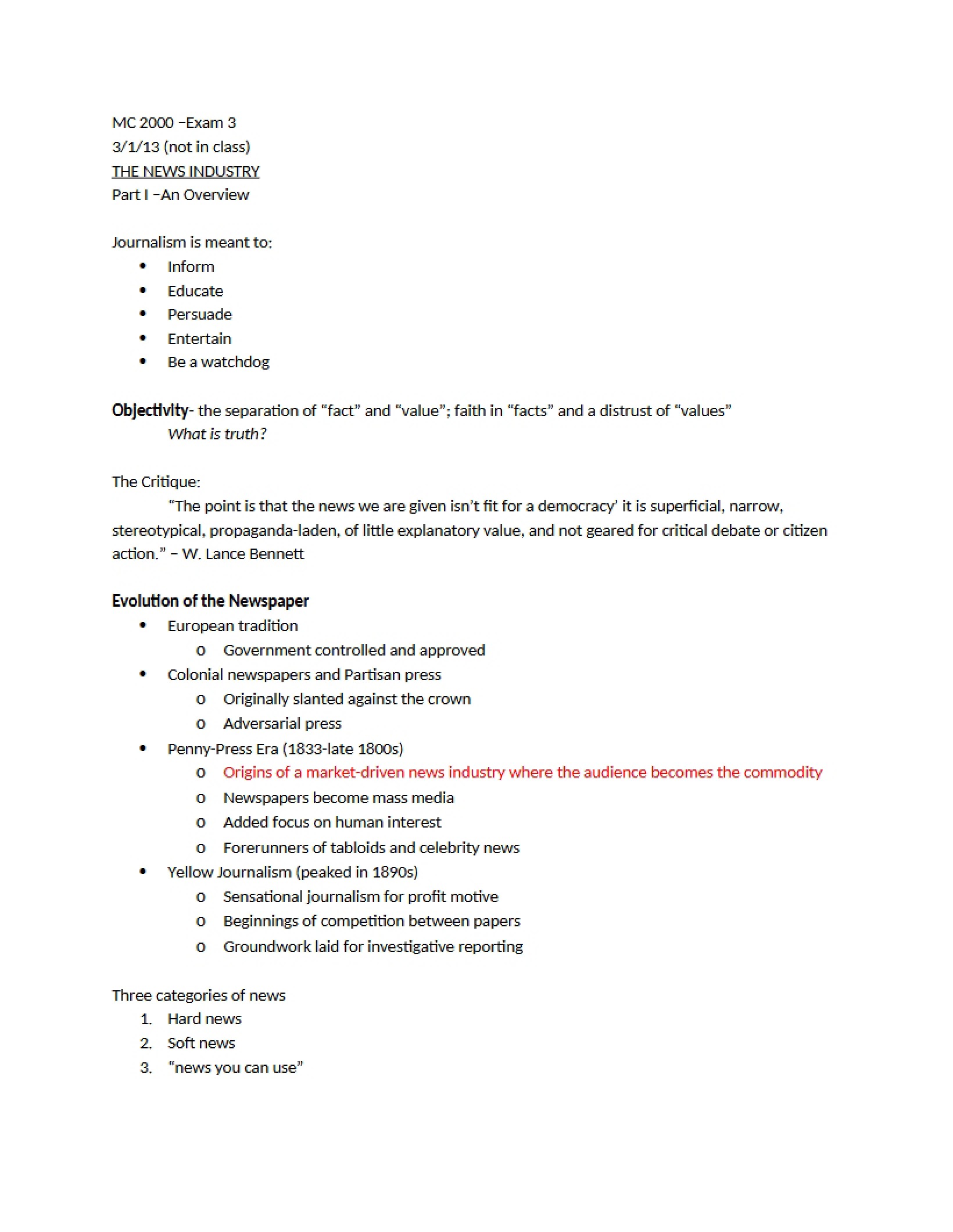 Exam Three