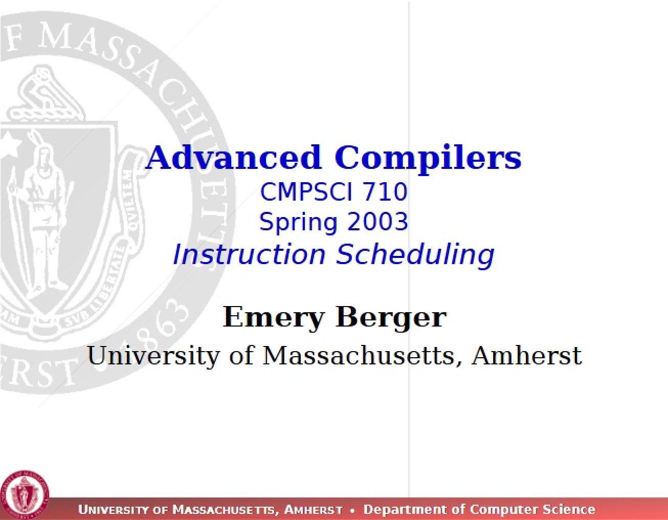 Compilers, Advanced