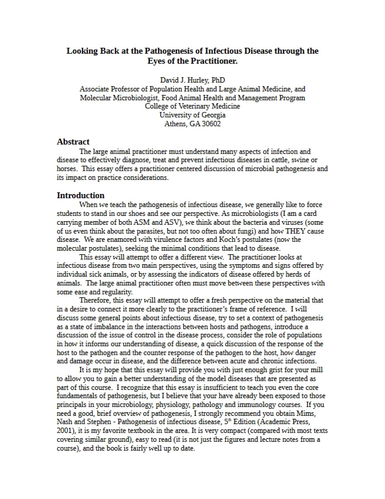 Pathogenesis 2007