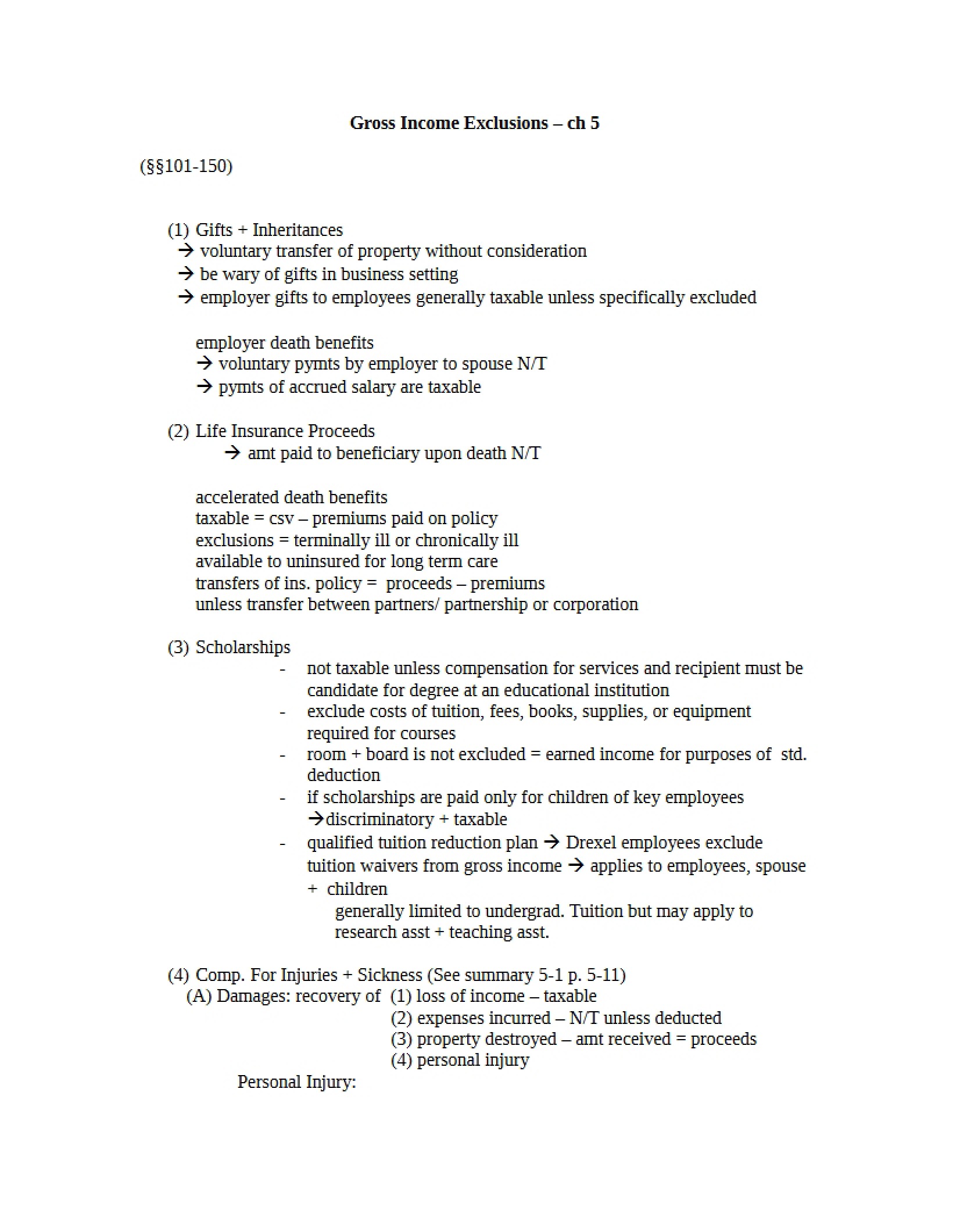 Income Exclusions (Gross)