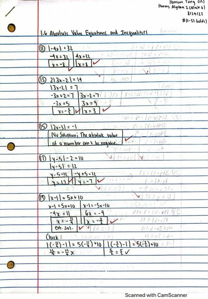 Absolute Value Equations and Inequalities Study Guide