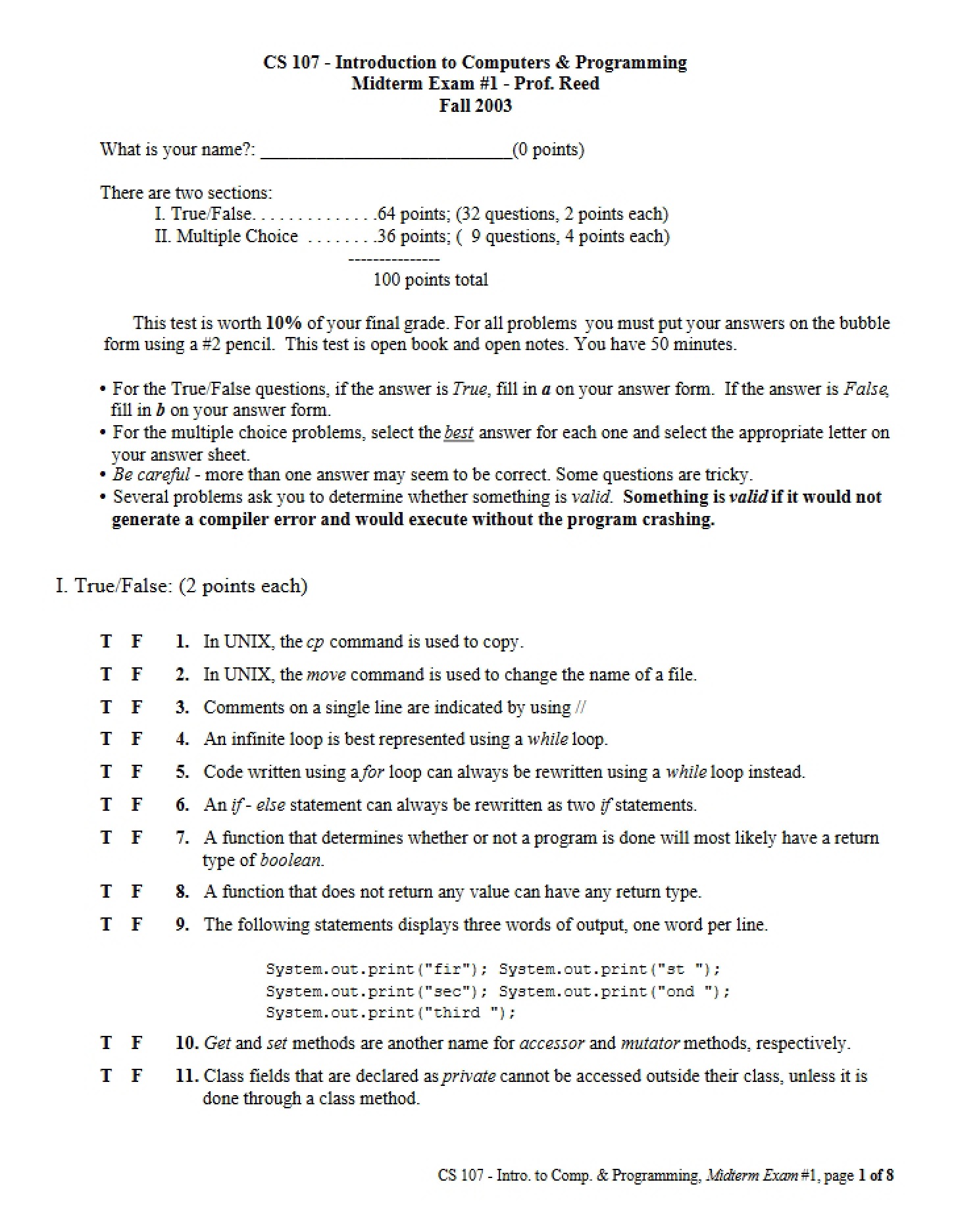 Midterm Assessment