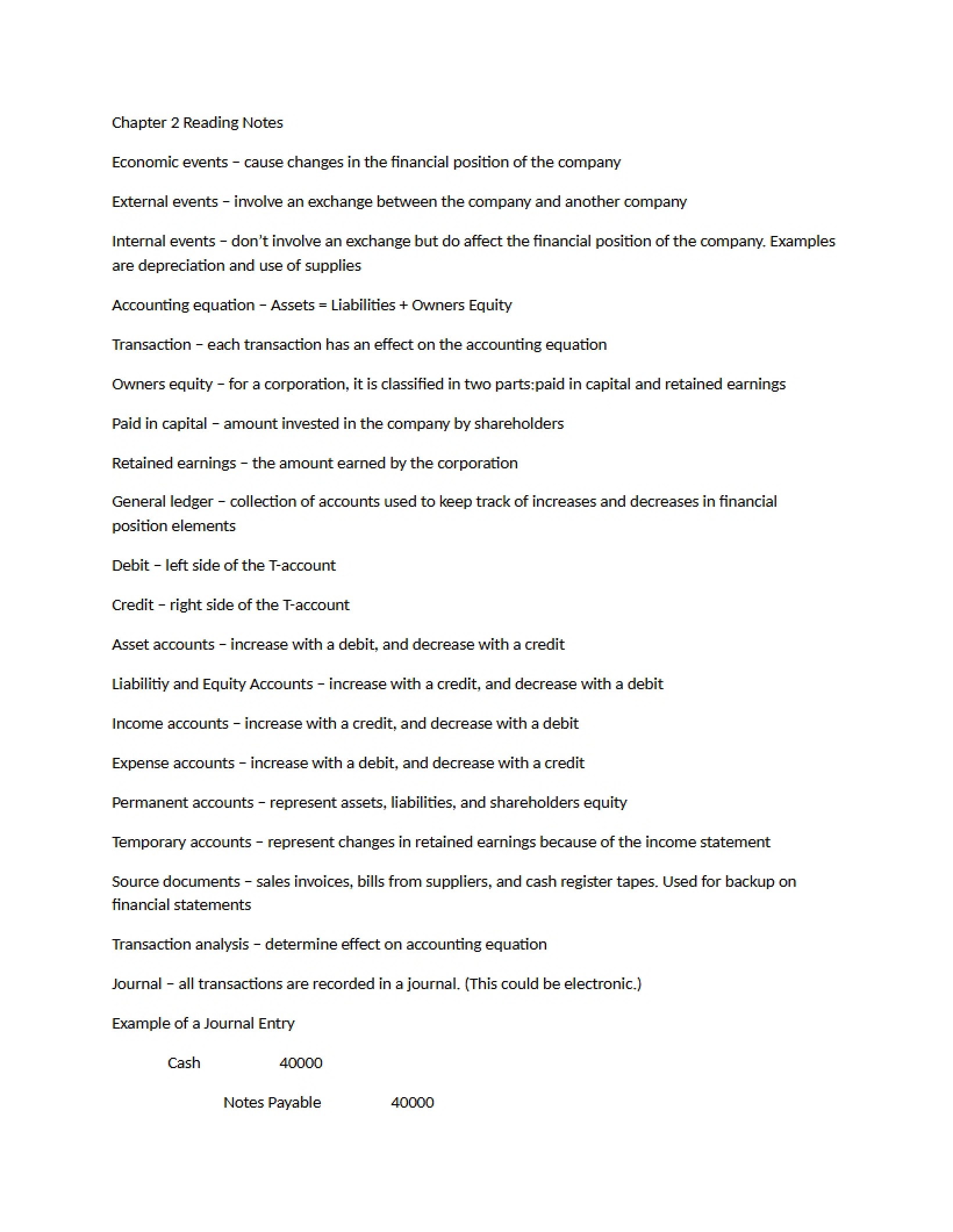 Notes on Reading Chapter 2