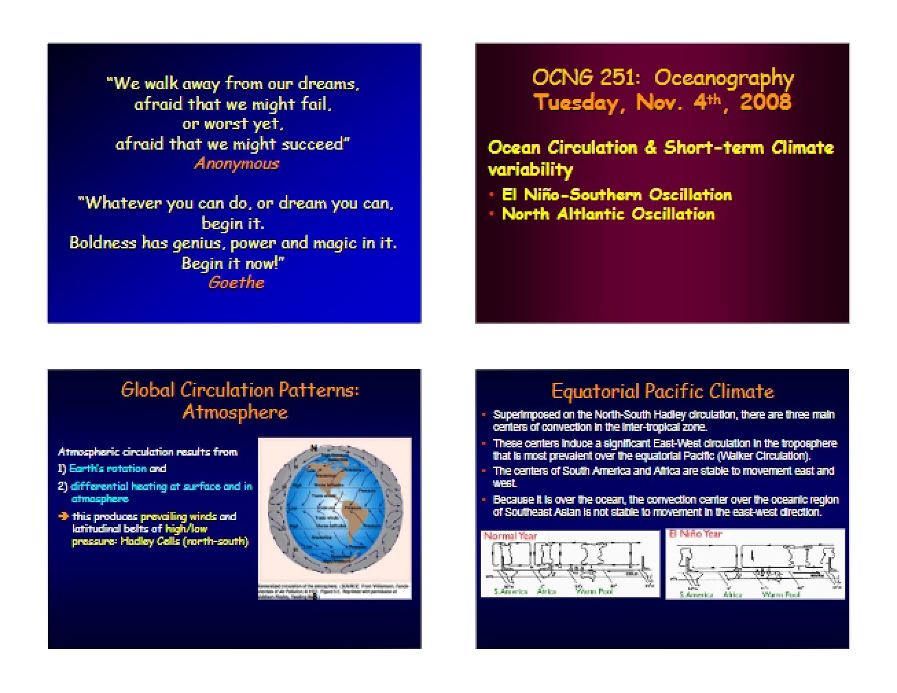 Lecture 7a (Oceanography) ENSO