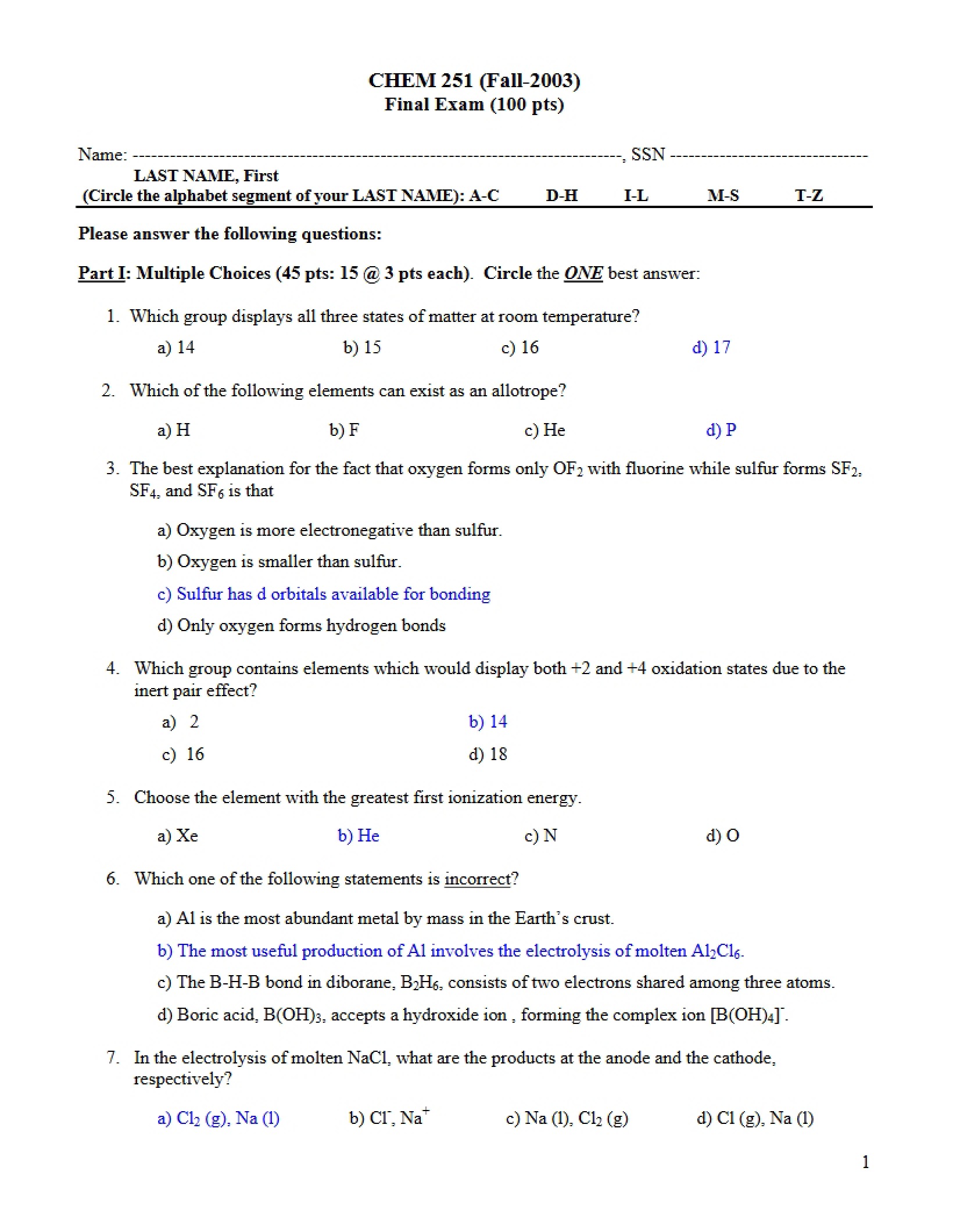 Inorganic Chemistry Study Notes