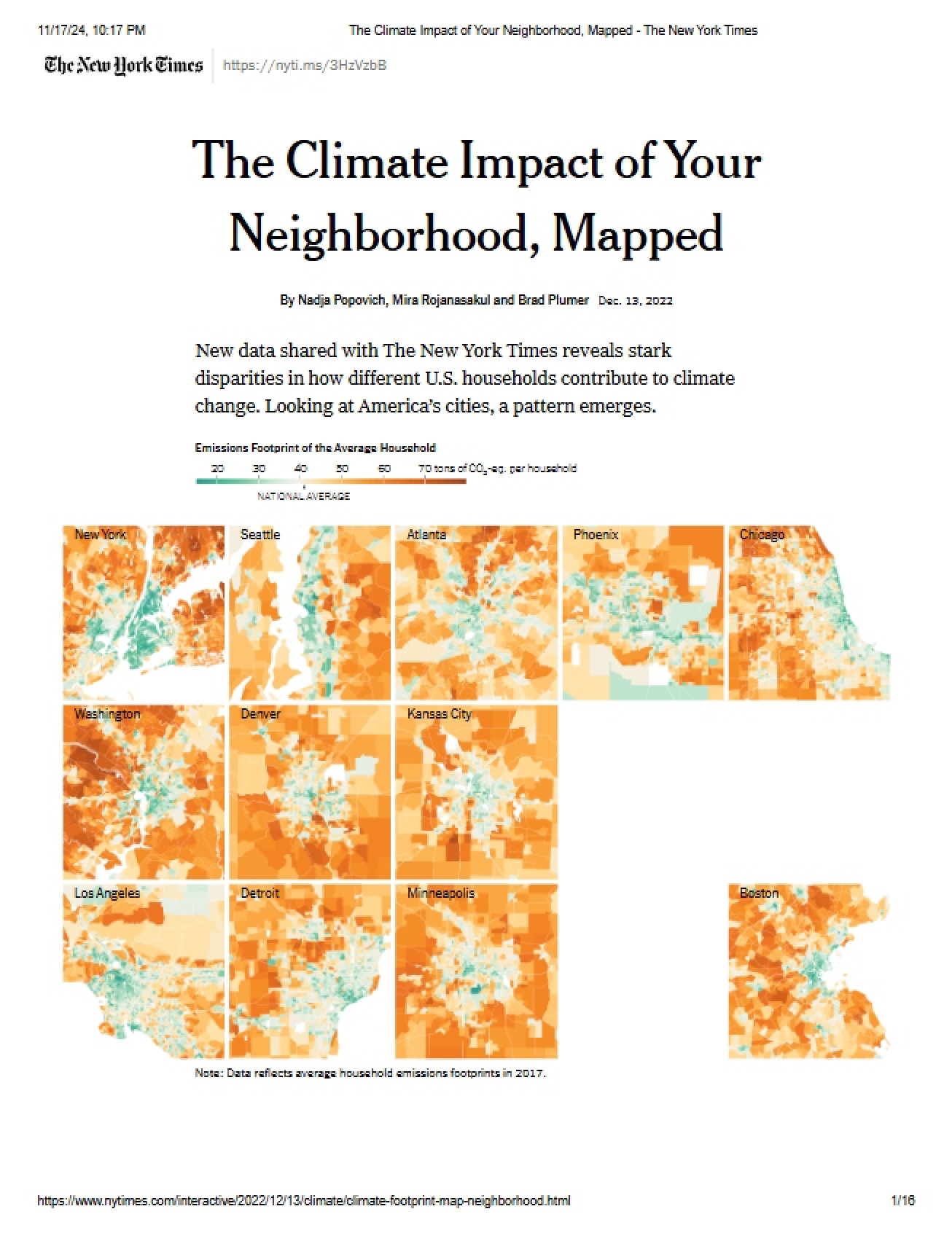 Mapping Neighborhood Climate Impacts (NYT Article)