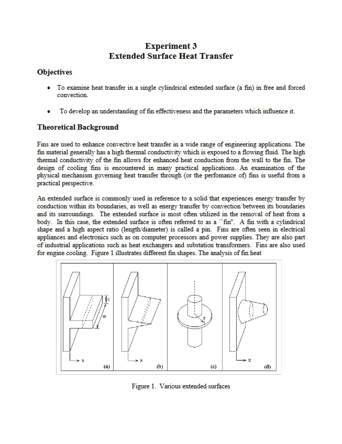 Heat Transfer on Extended Surfaces Experiment Three