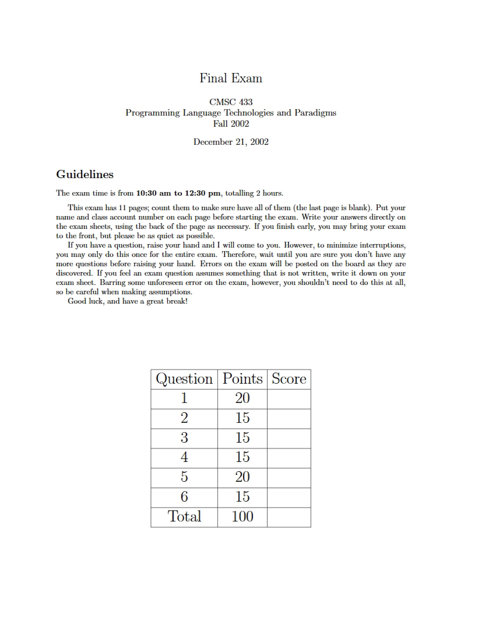 Course Final
