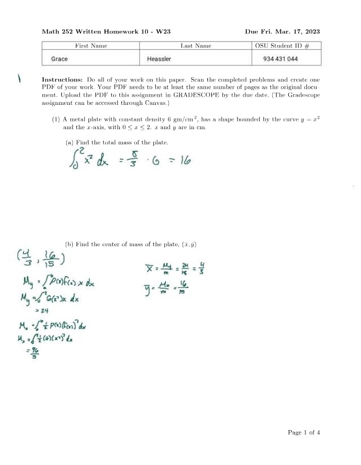 Written Homework 10 for Math251