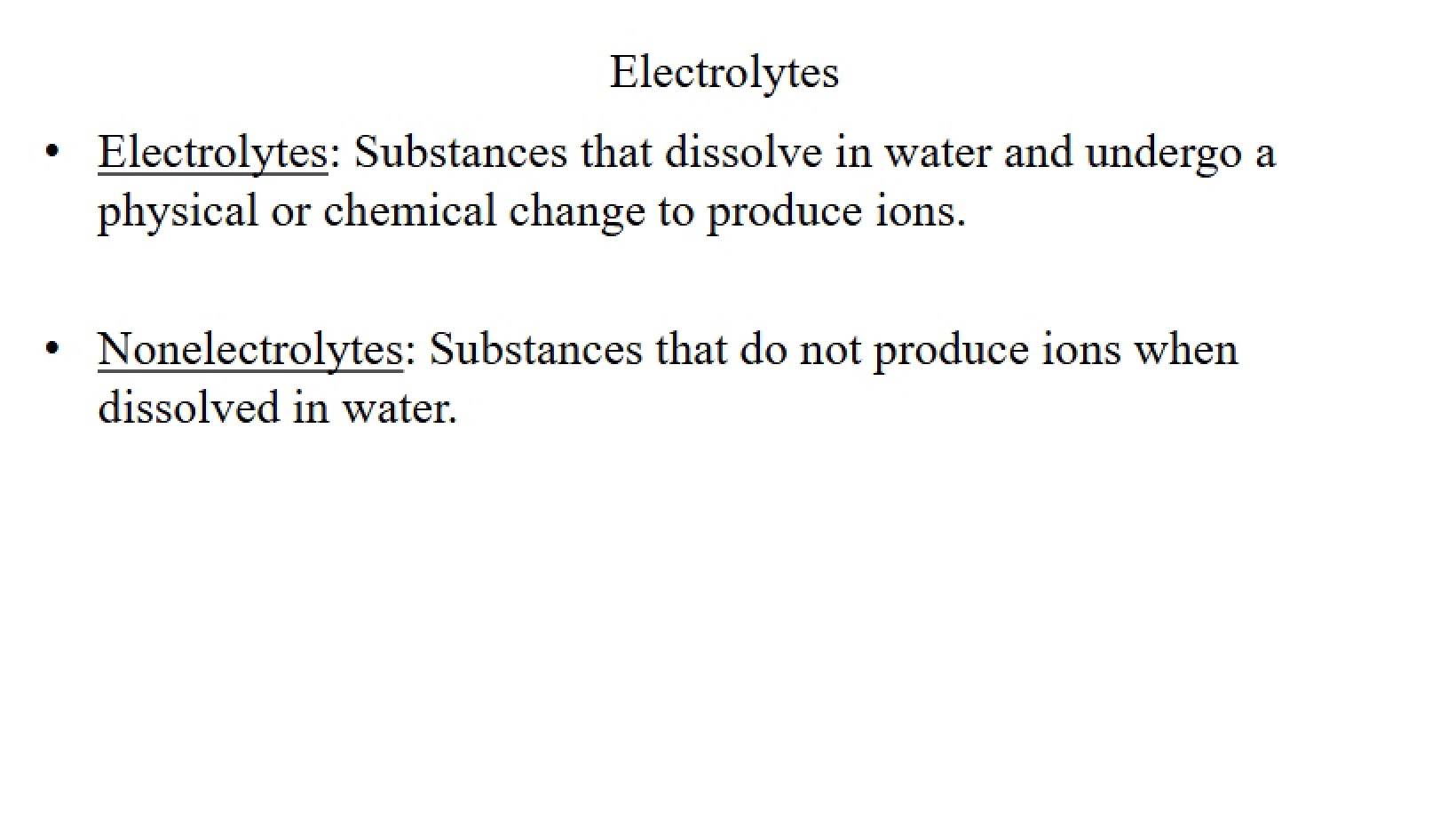 Electrolytes Unit Six
