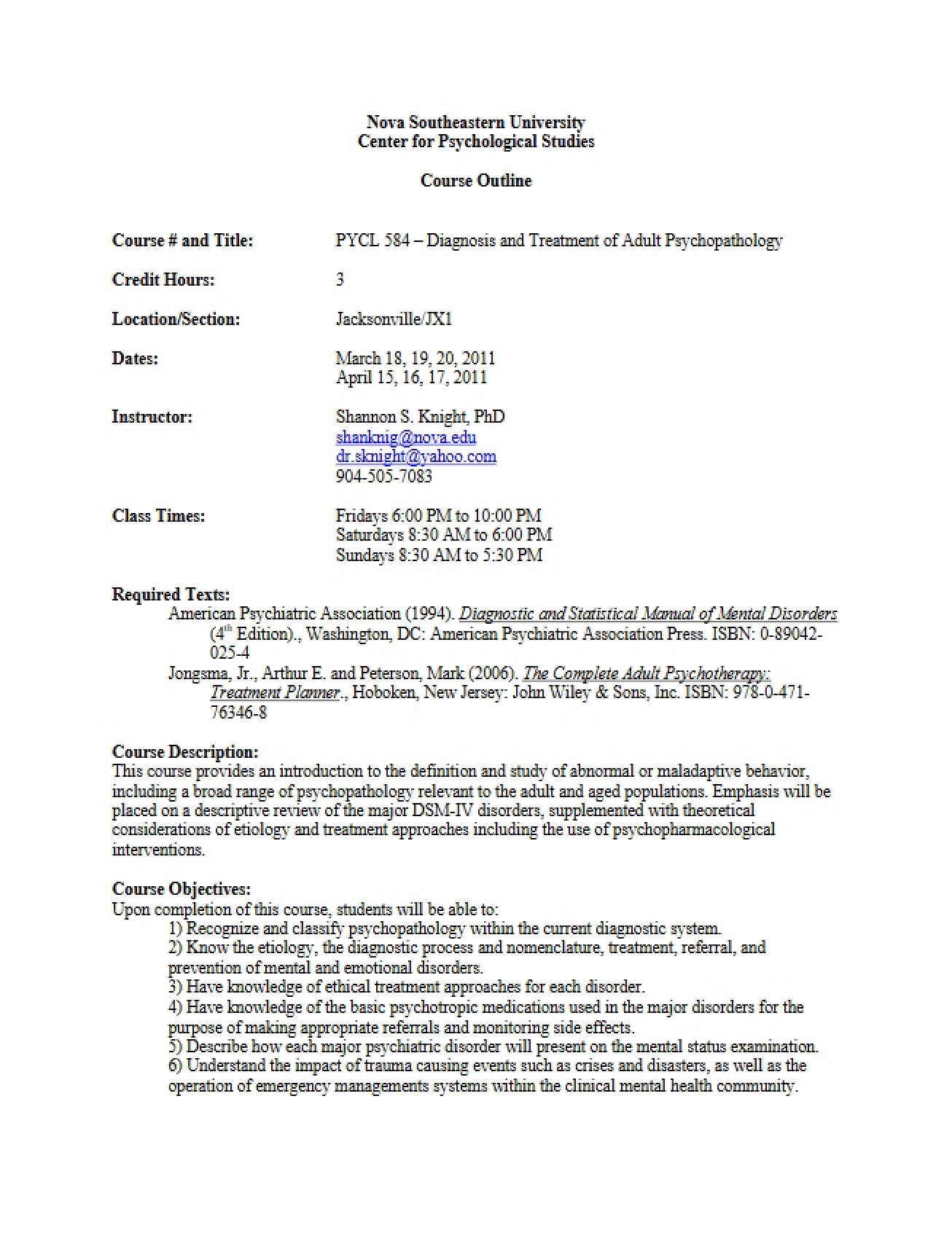 PYCL 0584 Class Syllabus