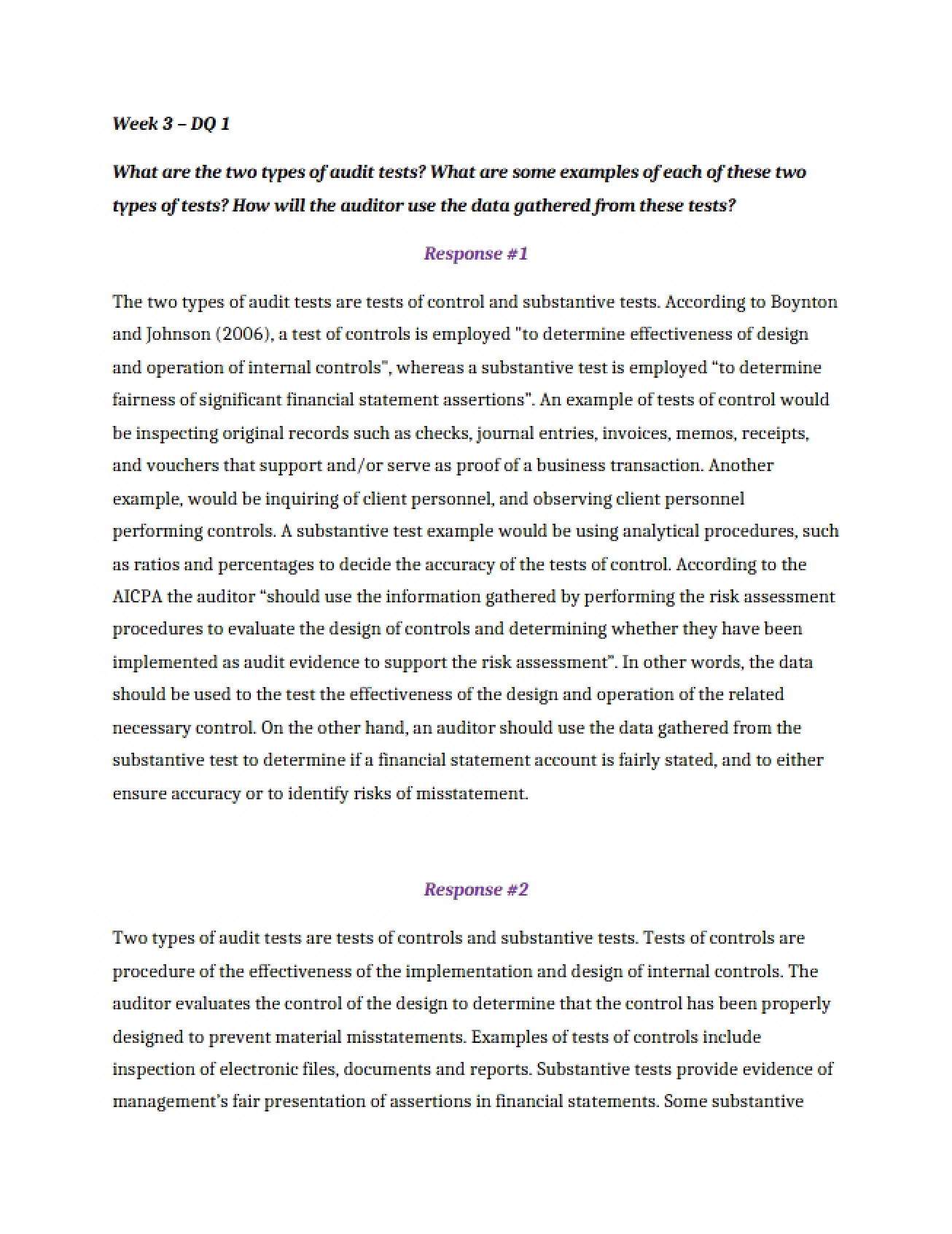 Auditing Case Study