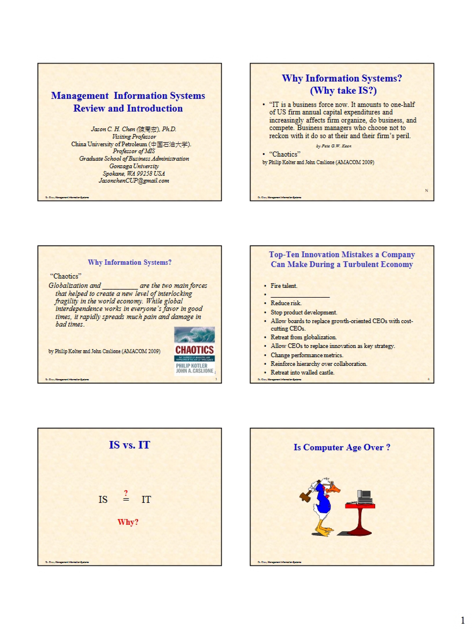 Intro and Review of MIS