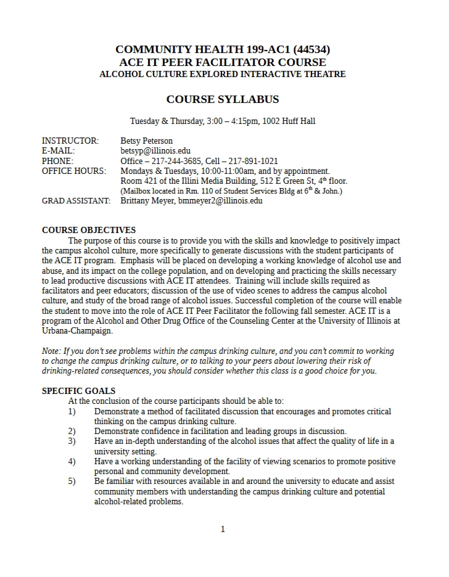 Class Syllabus