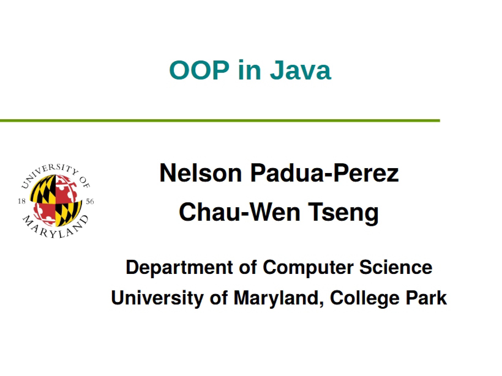 Object-Oriented Programming using Java
