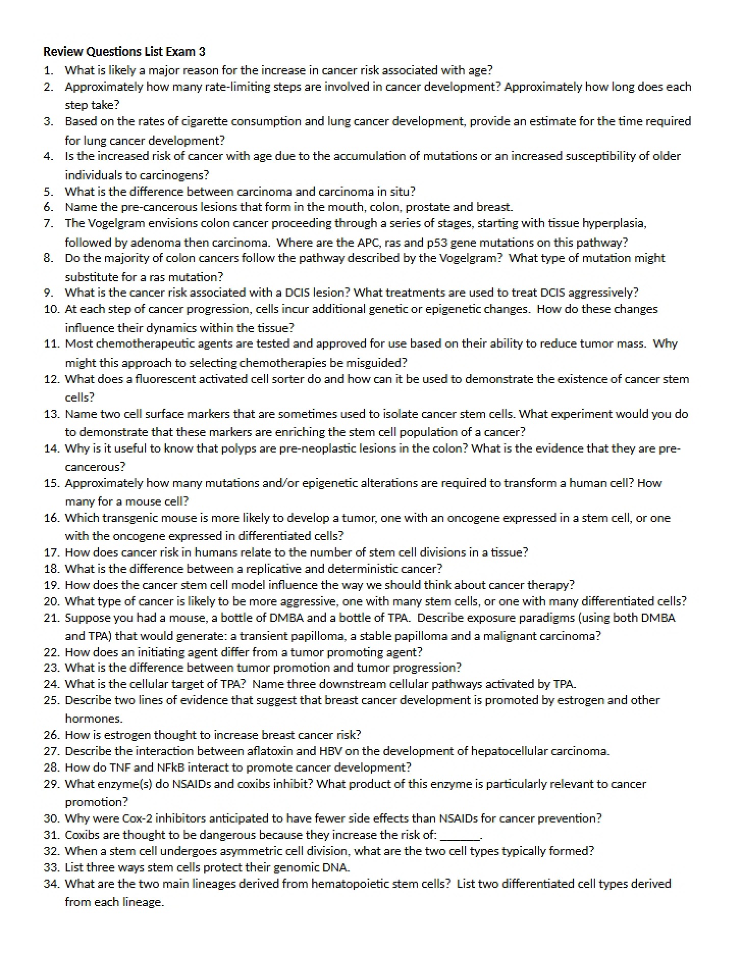 Review Questions Exam 3 (2020)