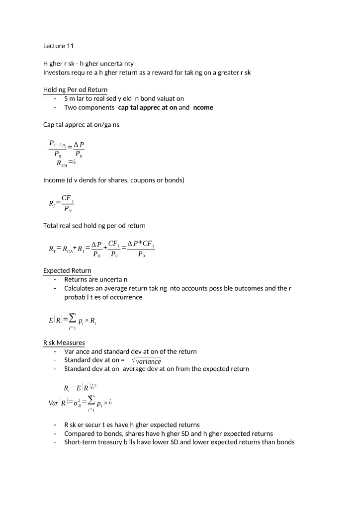 ACST1001 Lecture 11