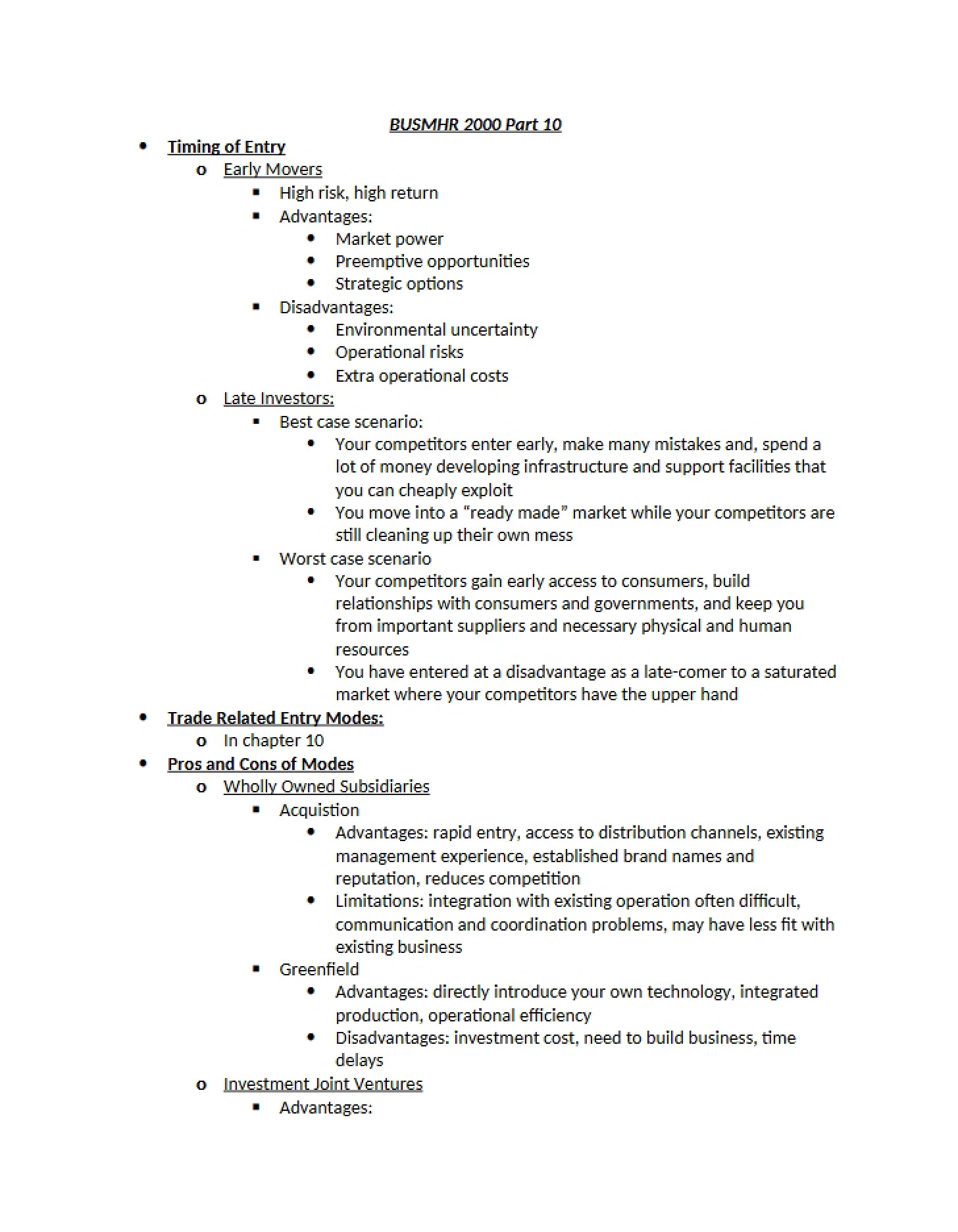 Entry Timing Strategies